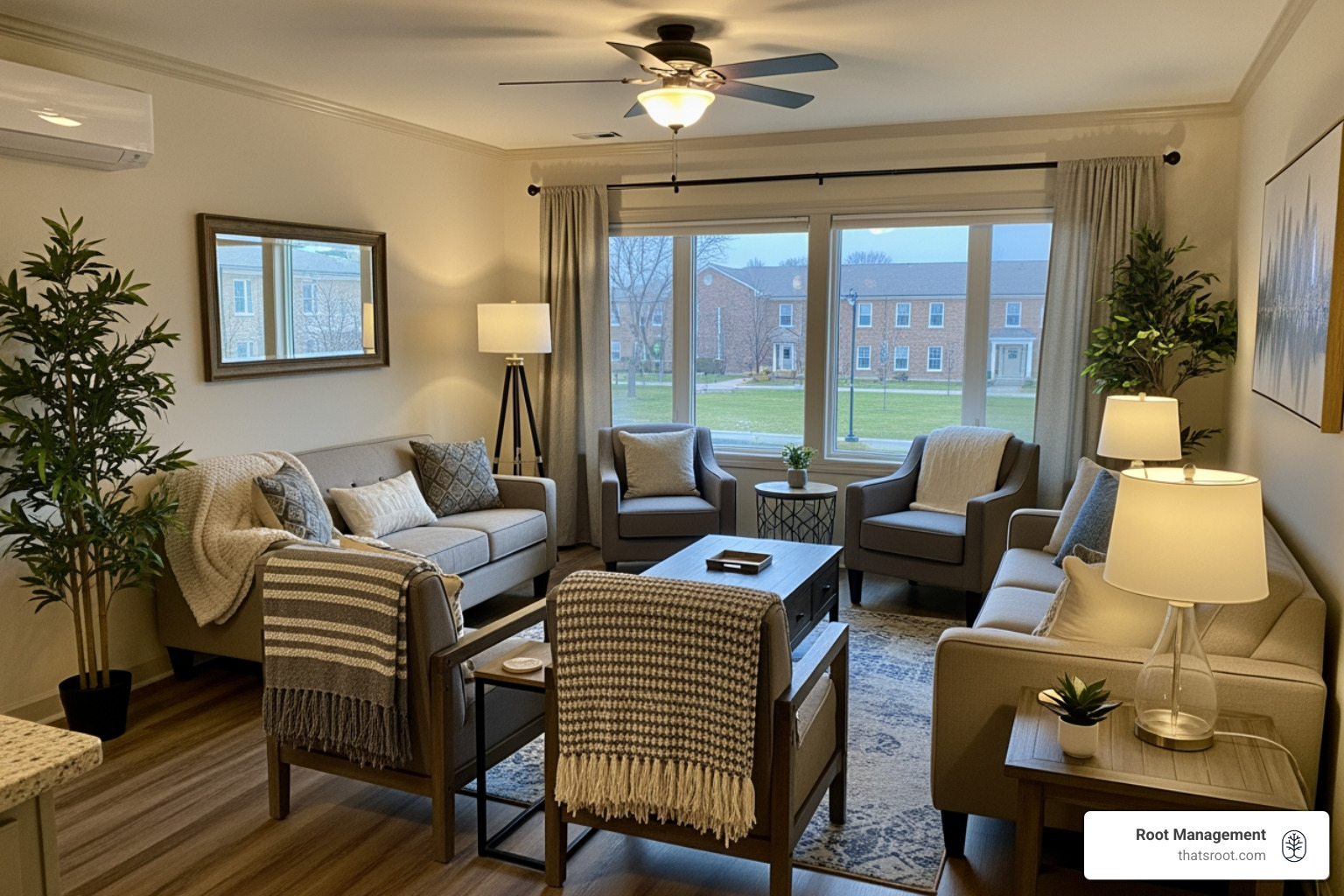 Cozy and elegantly furnished vacation rental interior in South Bend, optimized for guest comfort - house management services Cozy and elegantly furnished vacation rental interior in South Bend, optimized for guest comfort - house management services