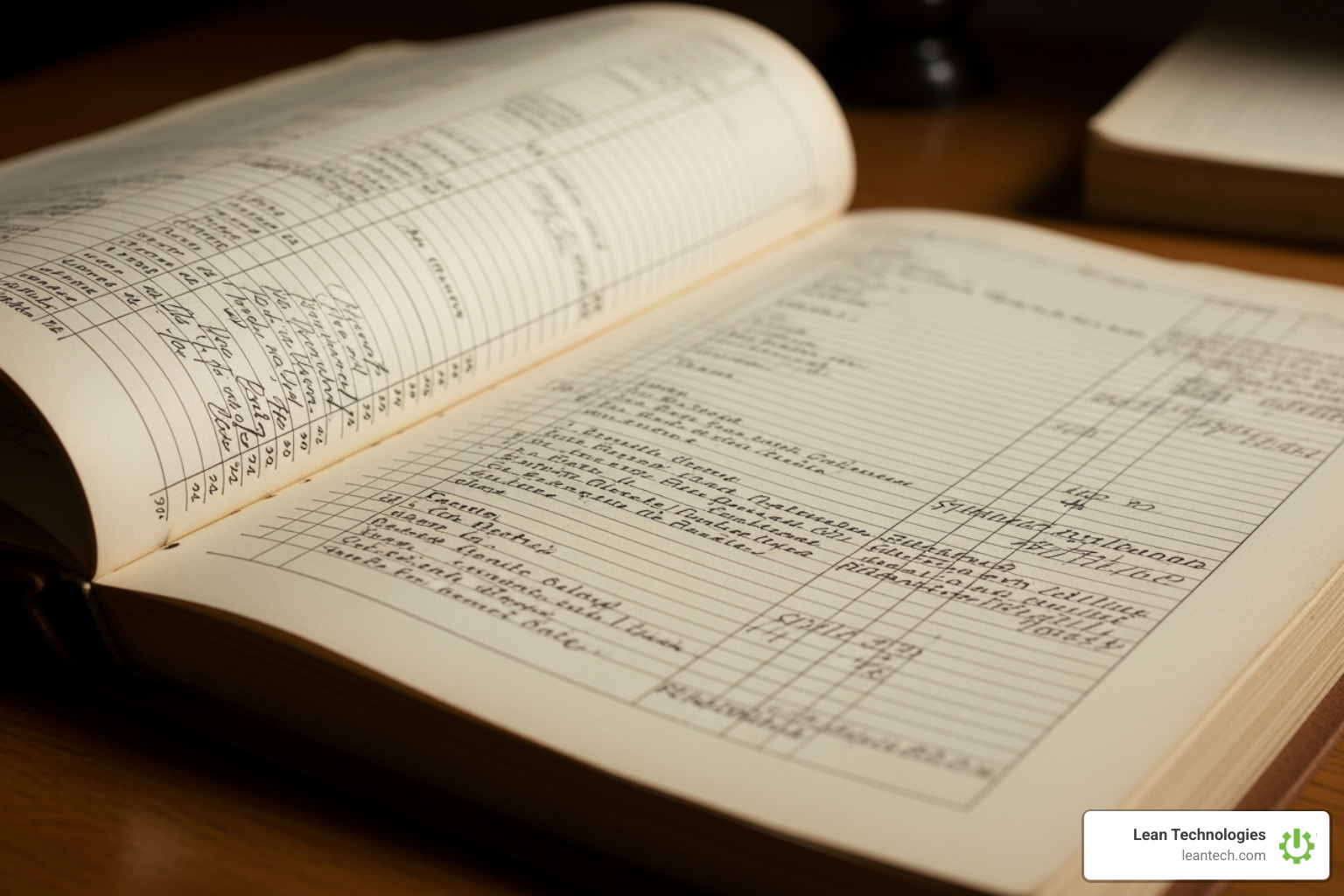Vintage ledger book showing manual record keeping - what is manual data processing Vintage ledger book showing manual record keeping - what is manual data processing