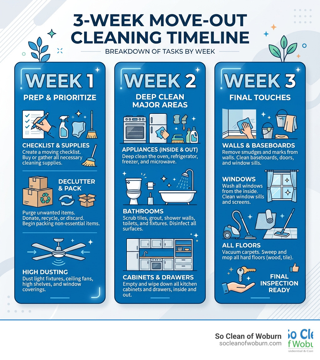 3-week move-out cleaning timeline infographic with tasks broken down by week - moving out cleaners infographic 3-week move-out cleaning timeline infographic with tasks broken down by week - moving out cleaners infographic