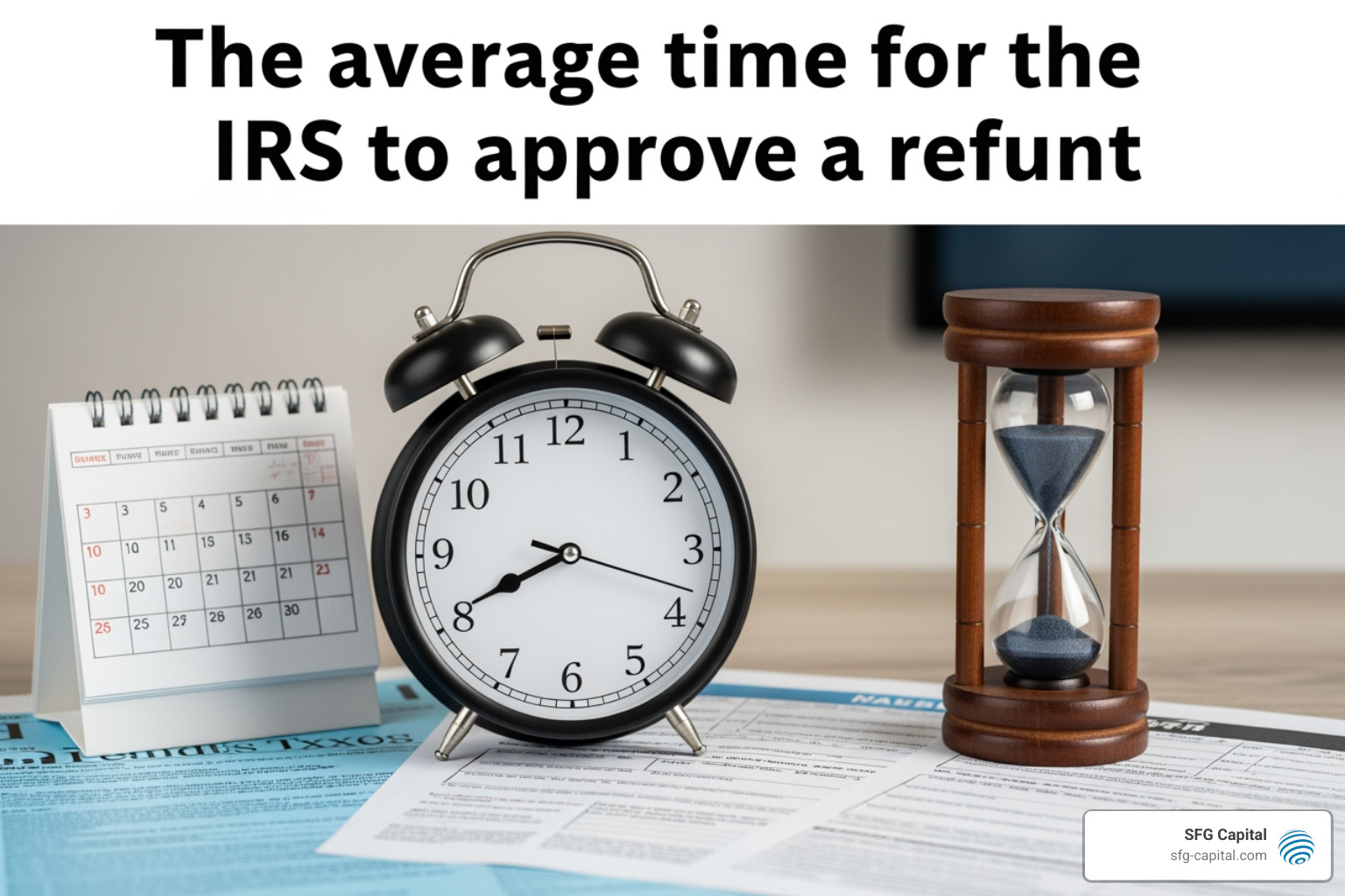 IRS logo on a digital screen representing the electronic filing and approval system - average time for irs to approve refund