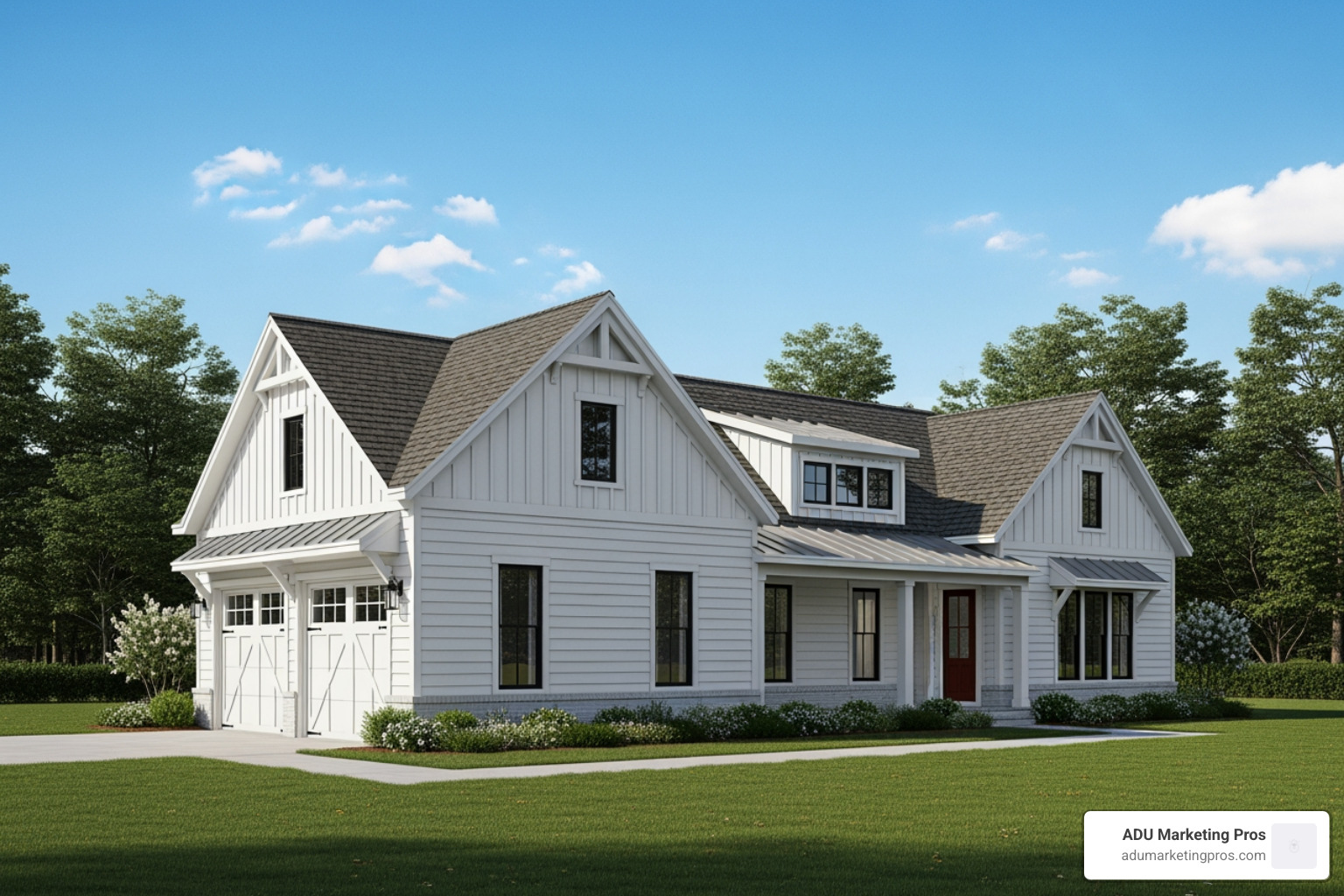 farmhouse-style single-story garage with a side-entry living suite - single story garage with living quarters plans farmhouse-style single-story garage with a side-entry living suite - single story garage with living quarters plans