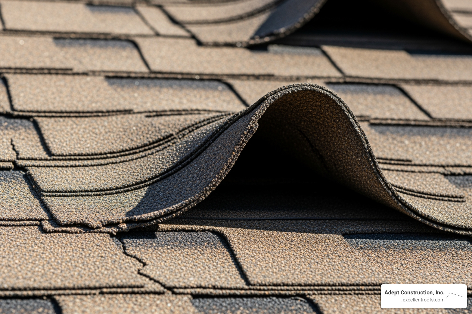 curling and buckling shingles on an old roof - home roof replacement
