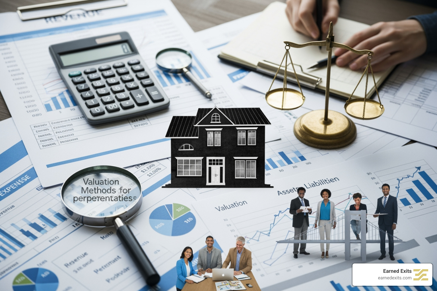 Business owner reviewing financial growth charts and valuation trends over five years - valuation methods small business