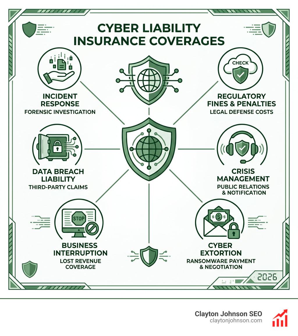 Insurance policy document with a magnifying glass highlighting key terms - cyber liability insurance coverages