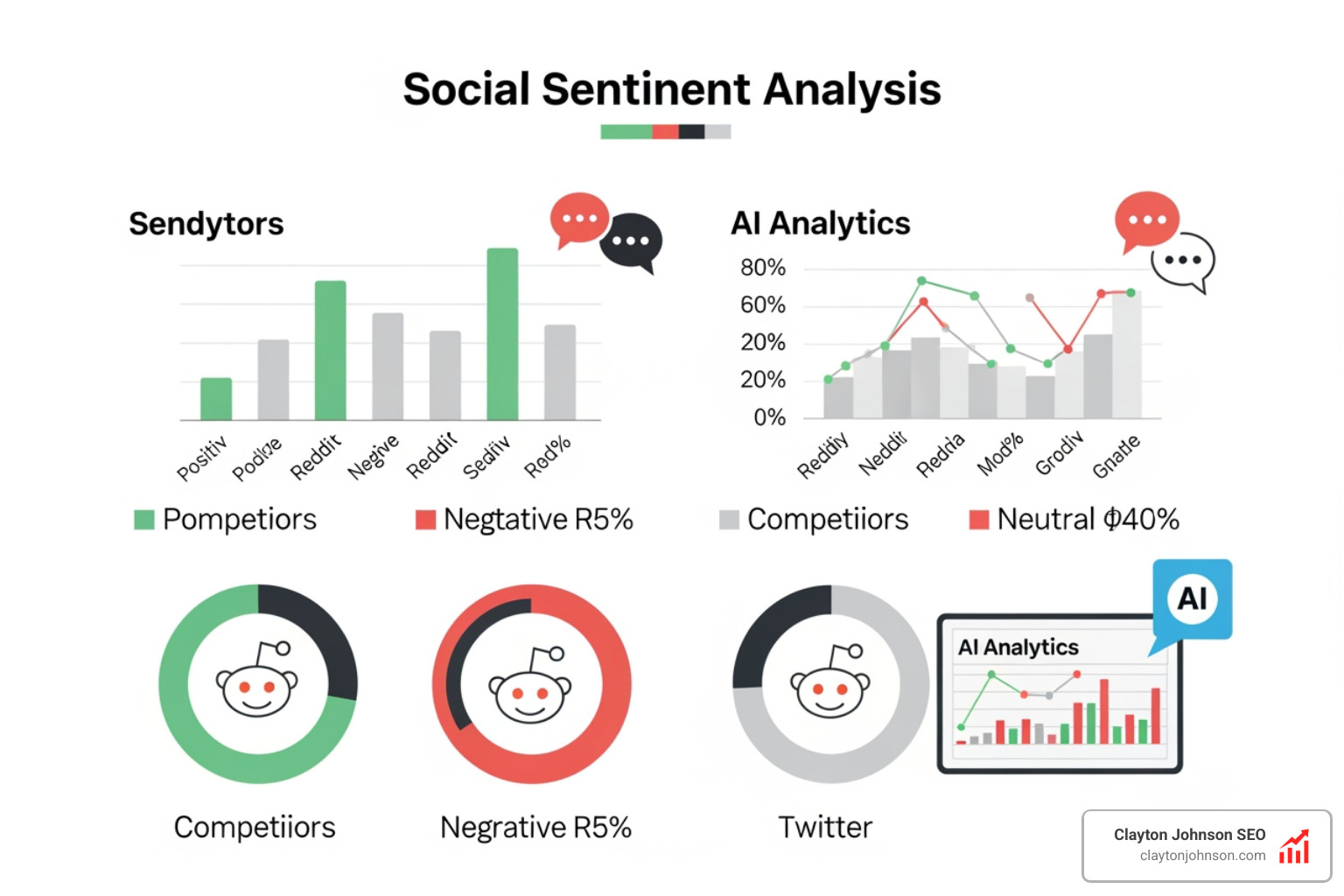 Social sentiment analysis visualization - AI competitor tracking tools