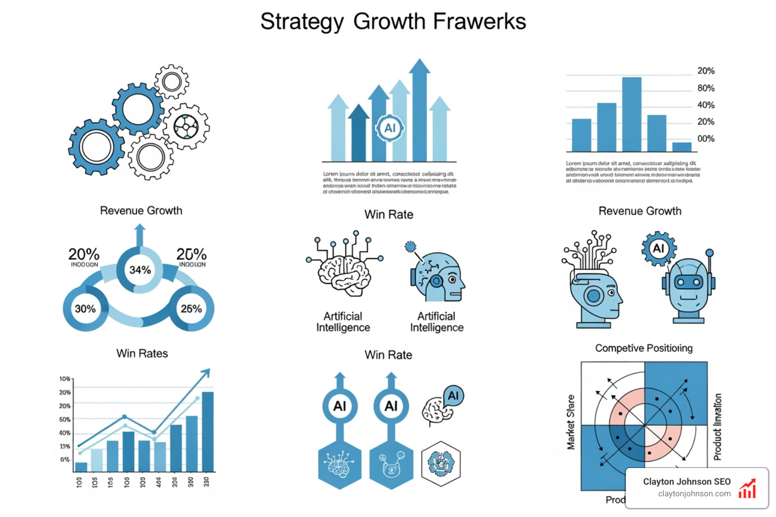 Strategy and growth framework visualization - AI competitor tracking tools