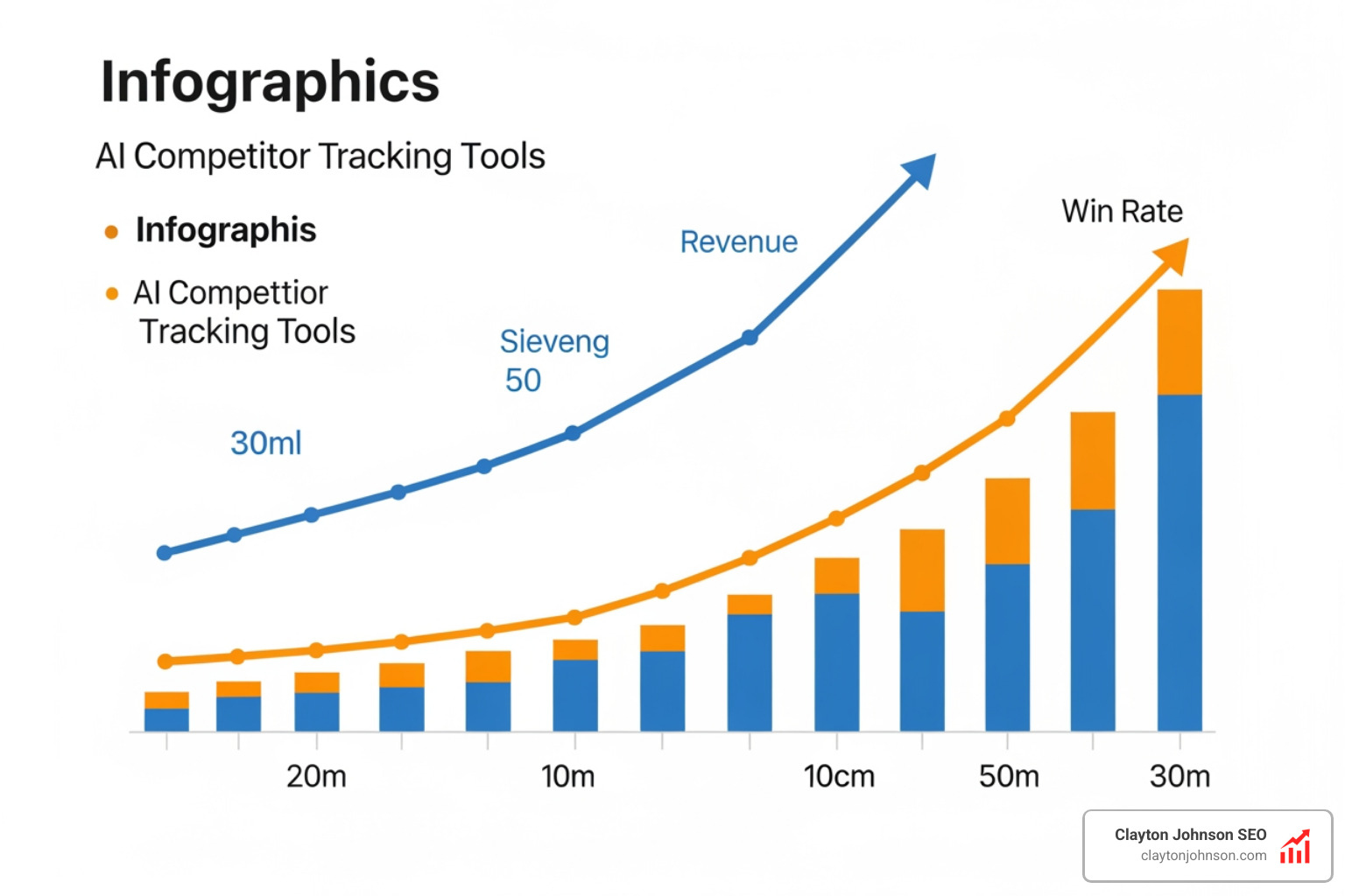 Revenue growth and win rate chart - AI competitor tracking tools