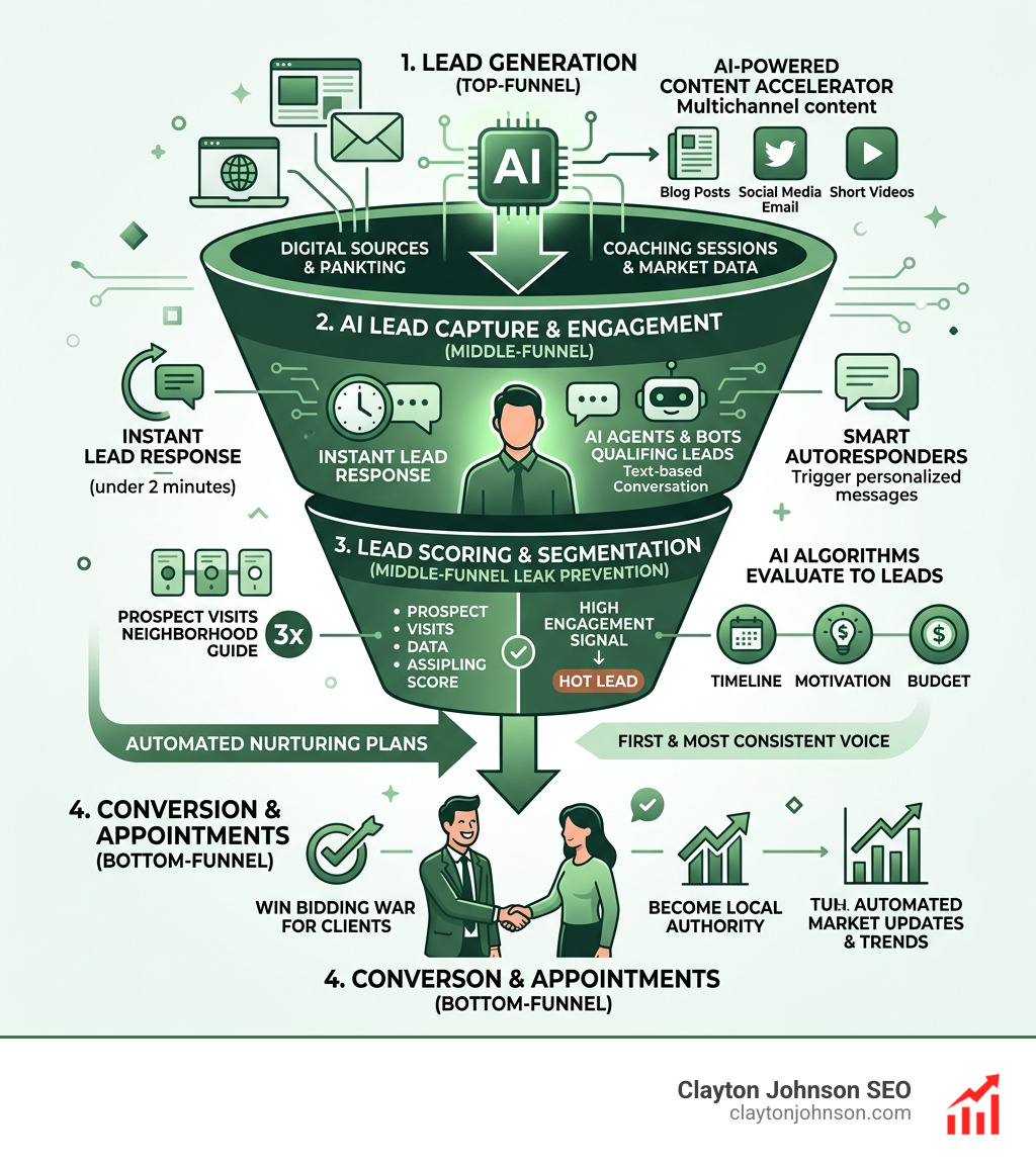 lead nurturing funnel infographic - ai marketing for real estate coaches companies infographic 