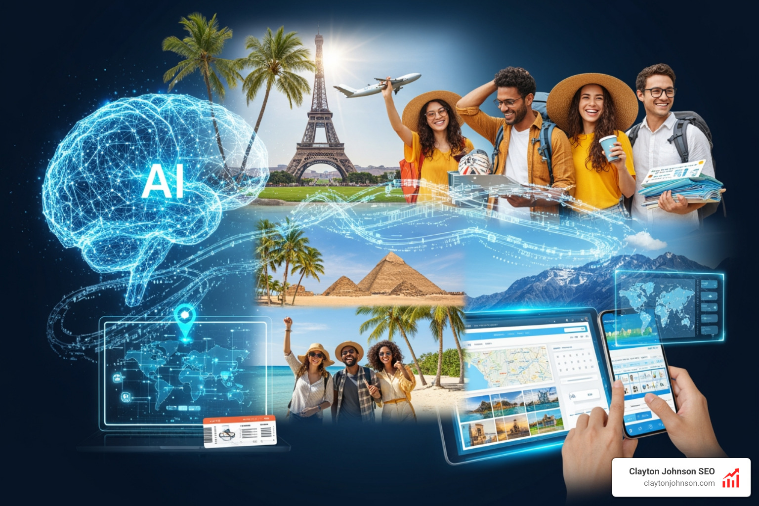 Digital travel itinerary being generated in real-time by an AI agent - ai marketing for vacation planners companies