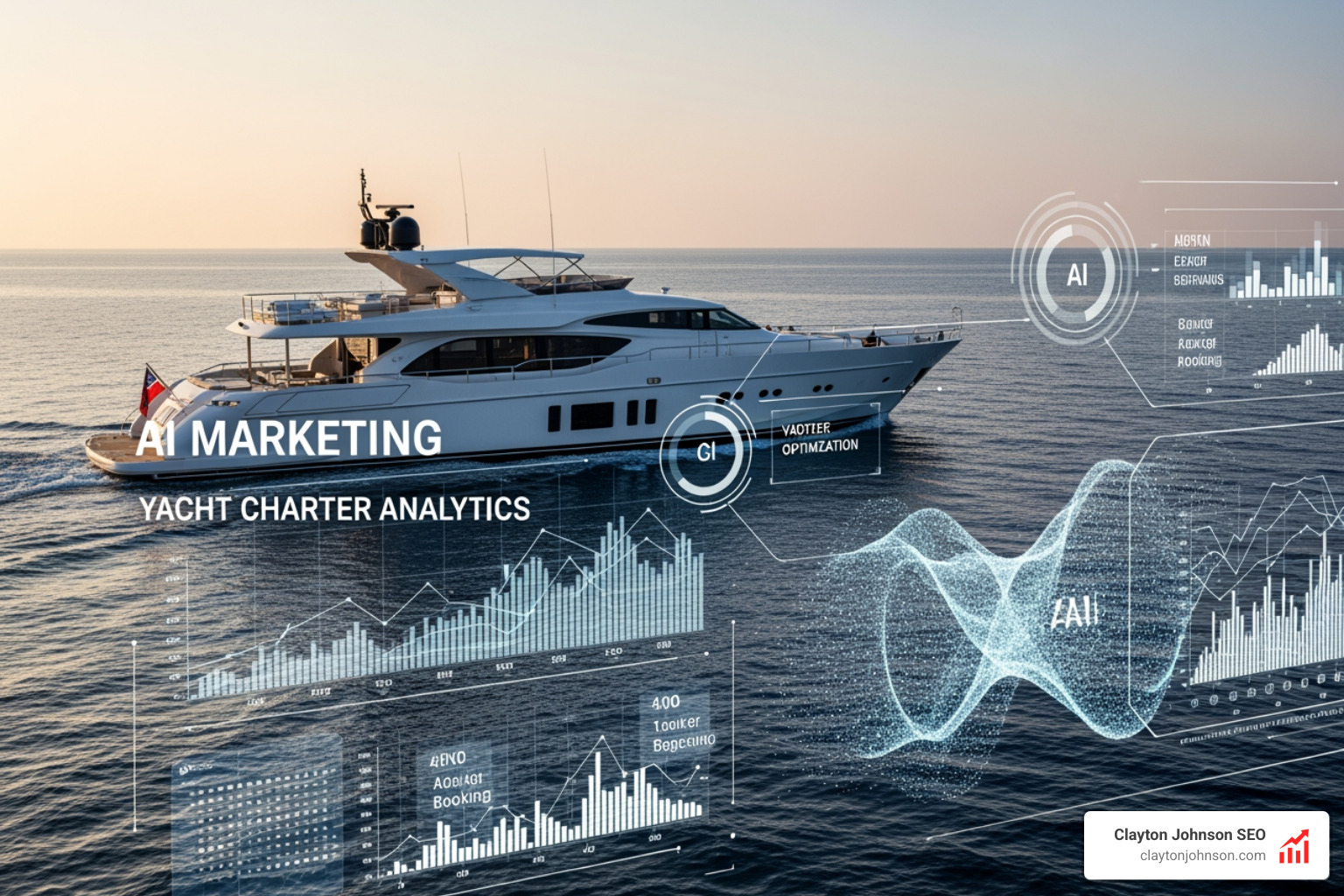 Yacht broker using AI tablet to manage lead generation and fleet availability - ai marketing for yacht charter services