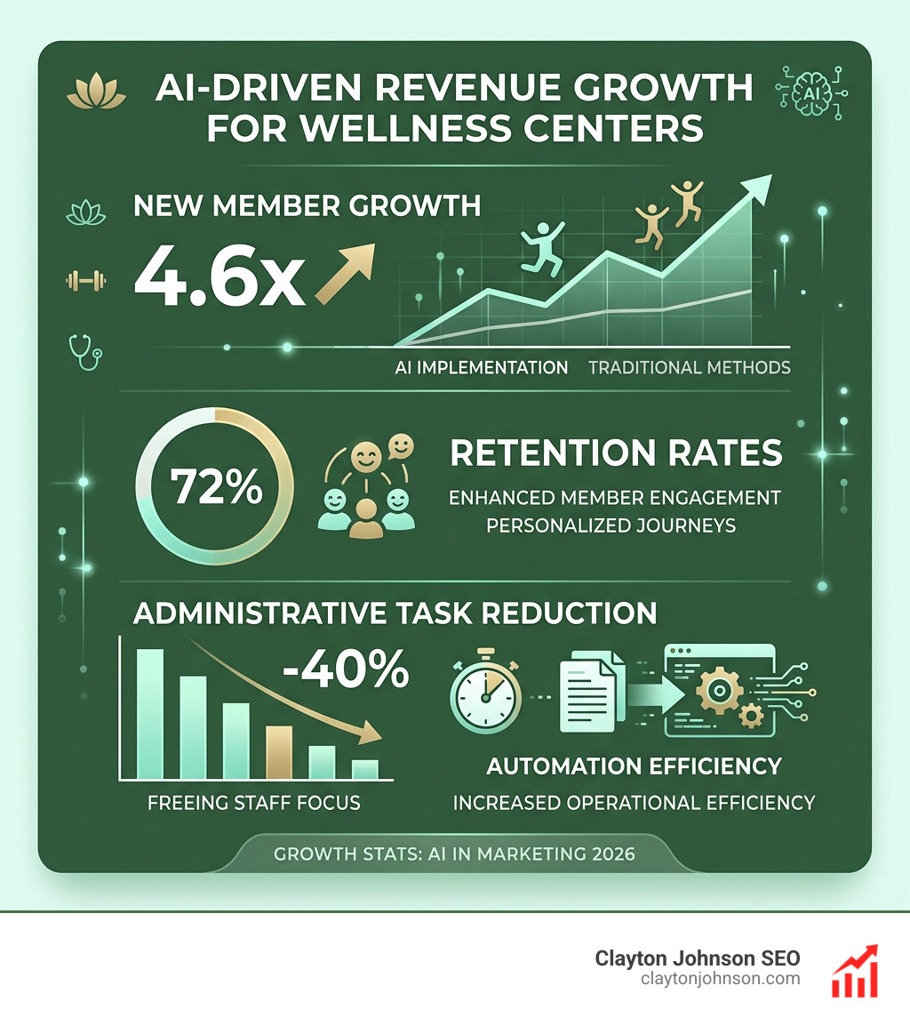 infographic showing AI-driven revenue growth stats - ai marketing for wellness centers companies infographic 