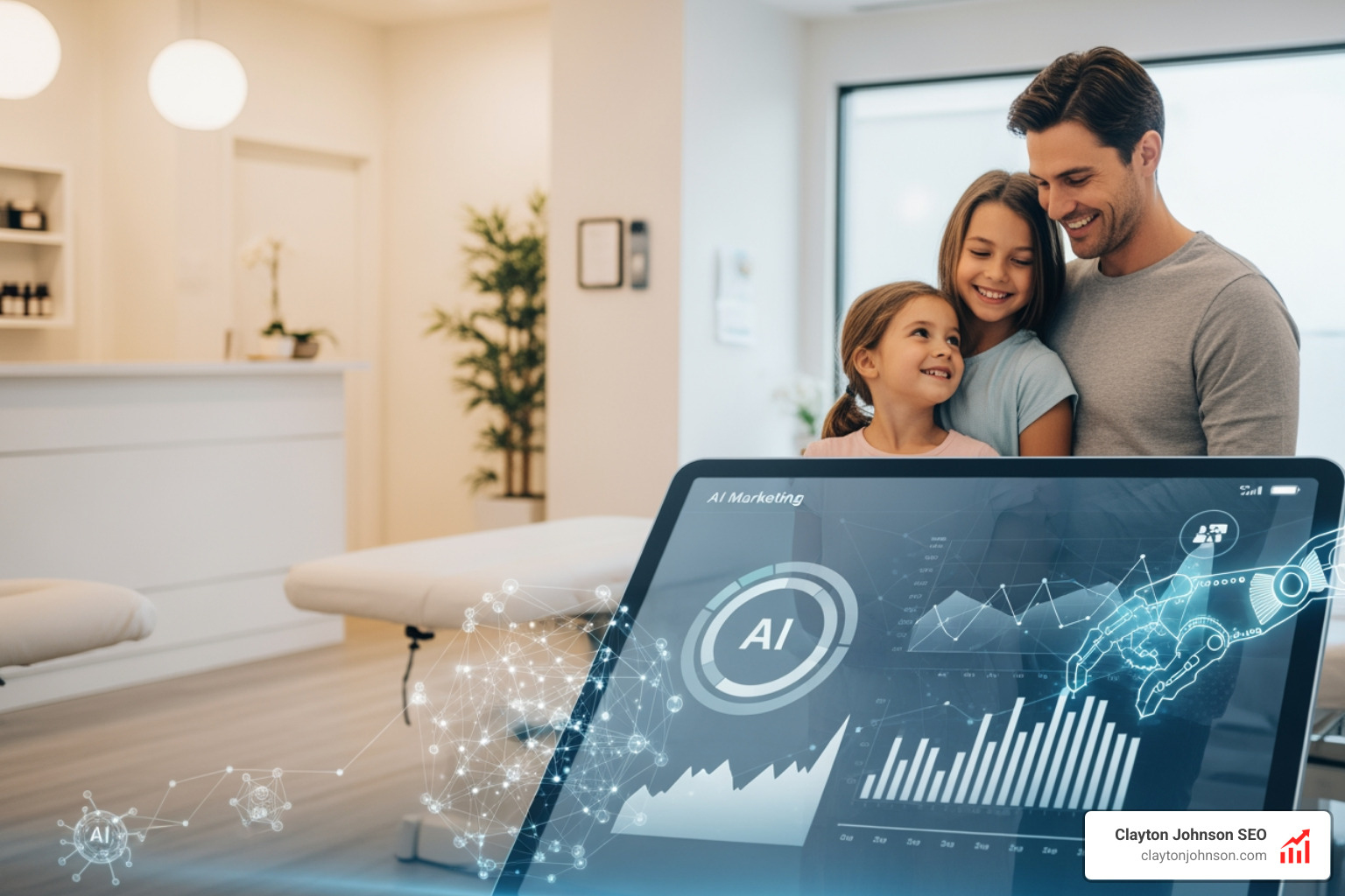 AI chatbot engaging a client on a wellness center website - ai marketing for wellness centers companies