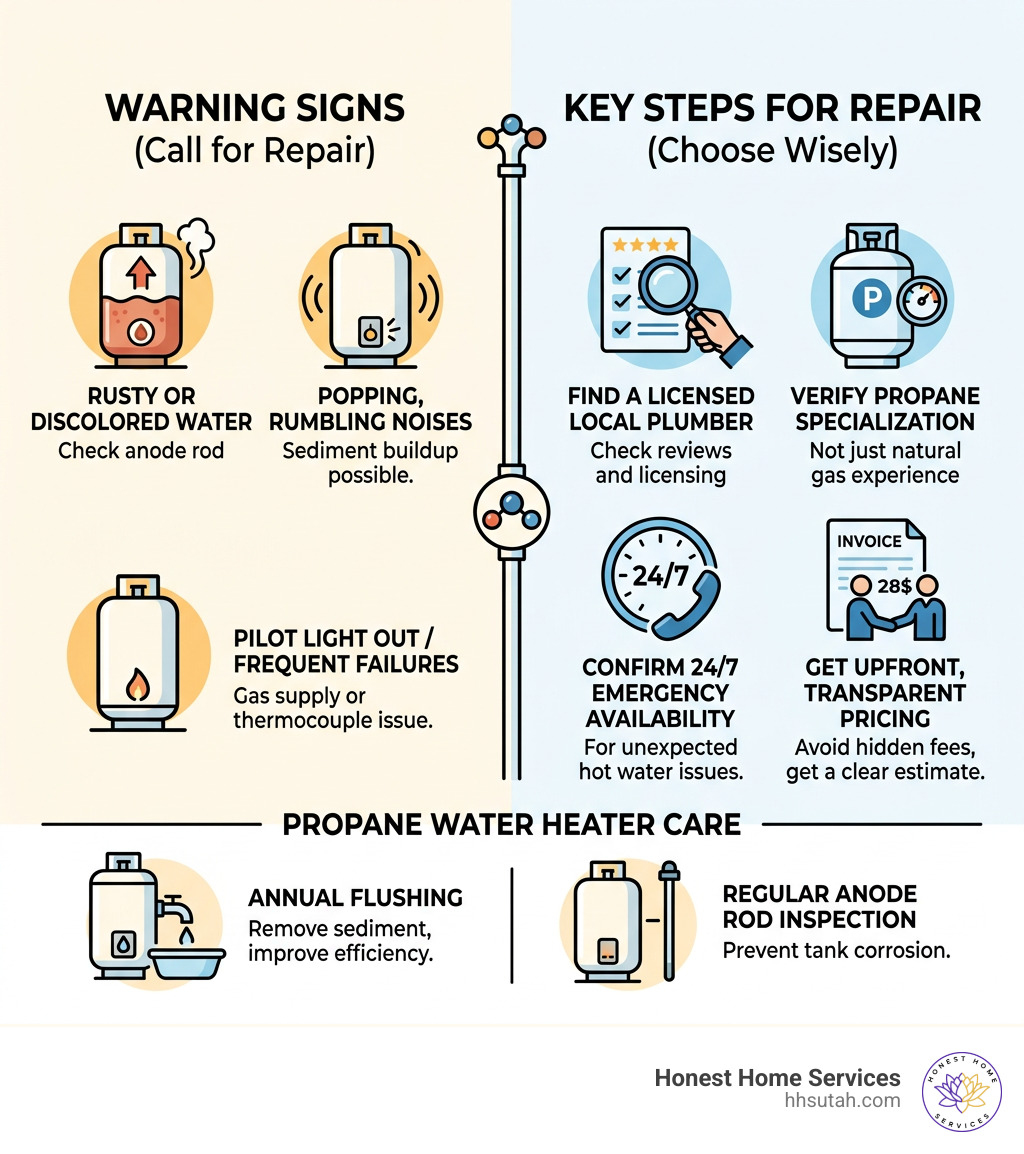 Key steps and warning signs for propane water heater repair near me - propane water heater repair near me infographic Key steps and warning signs for propane water heater repair near me - propane water heater repair near me infographic
