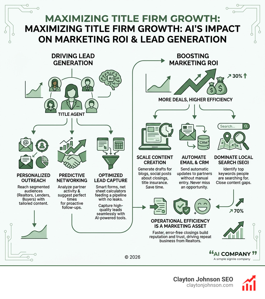 infographic showing the impact of AI on marketing ROI and lead generation for title firms - ai marketing for title companies