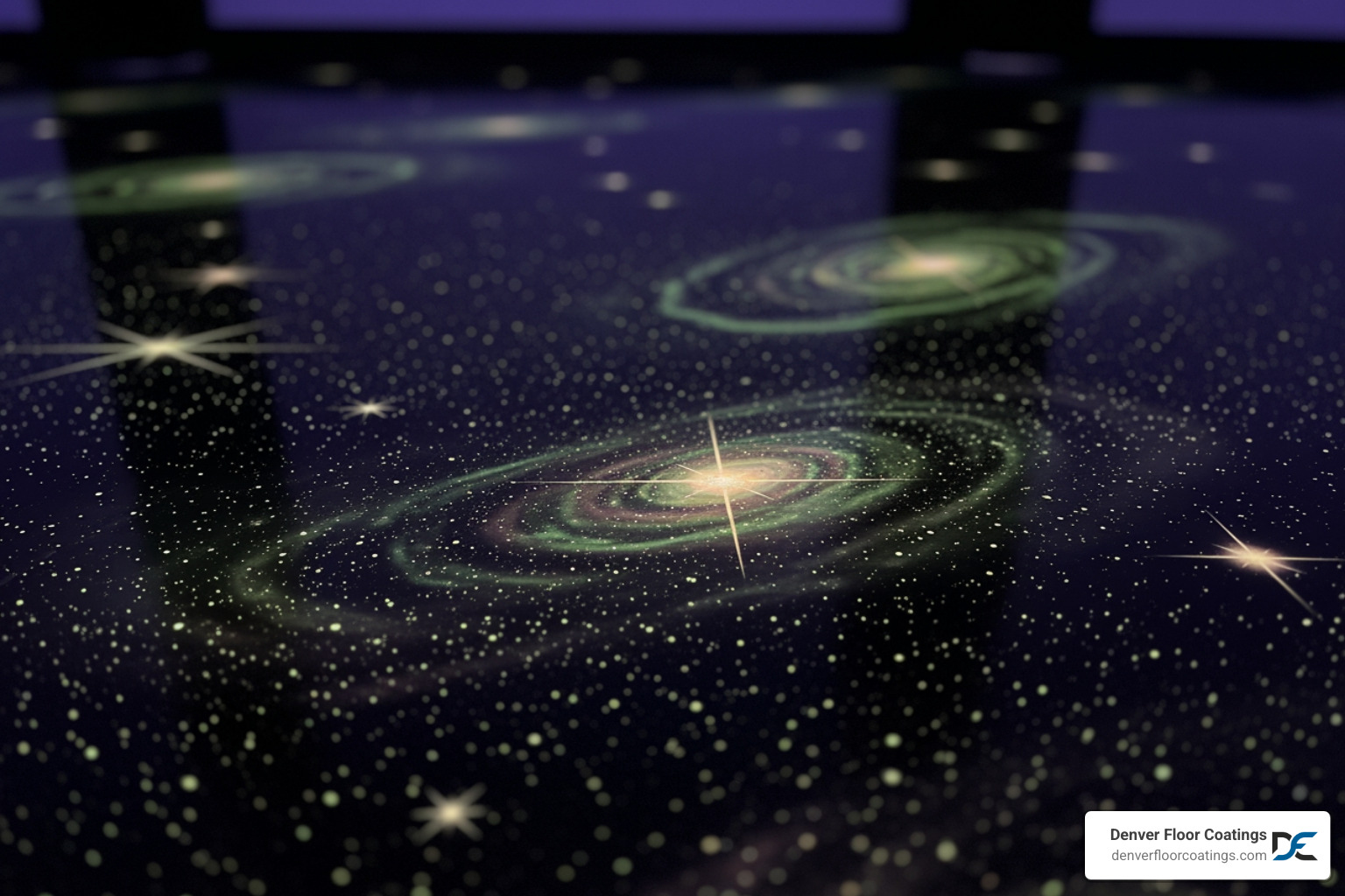 glow-in-the-dark floor details - epoxy galaxy floor glow-in-the-dark floor details - epoxy galaxy floor