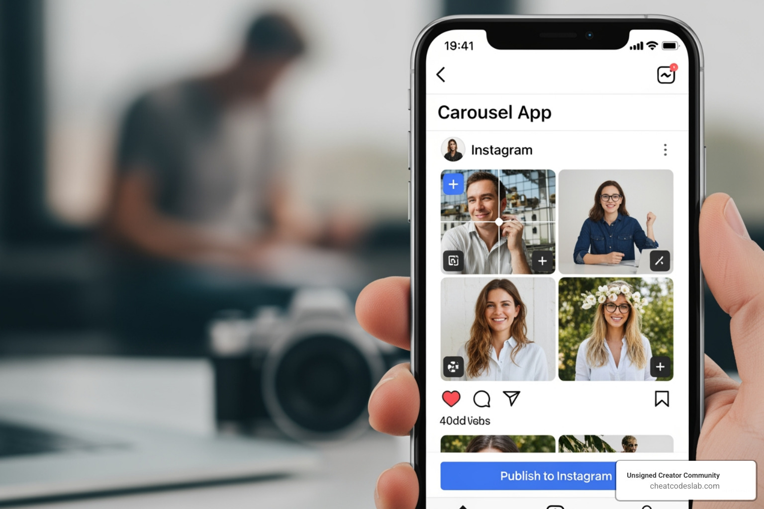 Mobile design interface for creating Instagram carousels - carousel app for instagram