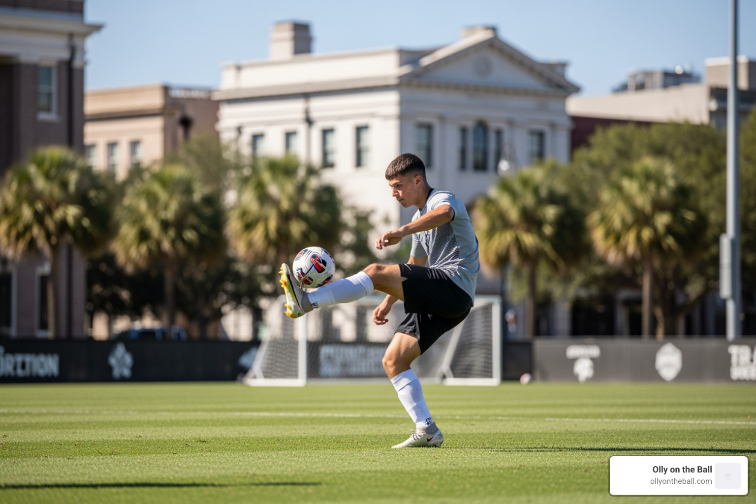 Olly demonstrating a Cruyff turn on a local Charleston field - advanced soccer skills youth Olly demonstrating a Cruyff turn on a local Charleston field - advanced soccer skills youth