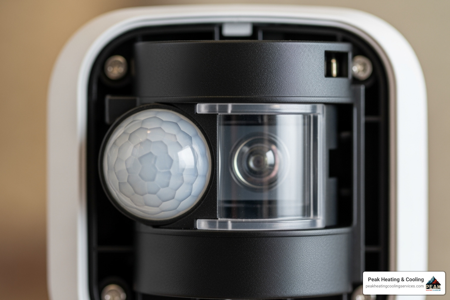 Internal view of an ecobee sensor showing the misaligned sensor eye behind the plastic window - repair ecobee sensor