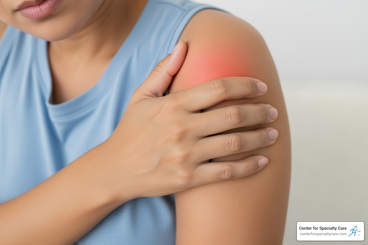 Red flag symptoms for shoulder pain including chest pressure, sudden weakness, and fever - constant shoulder pain