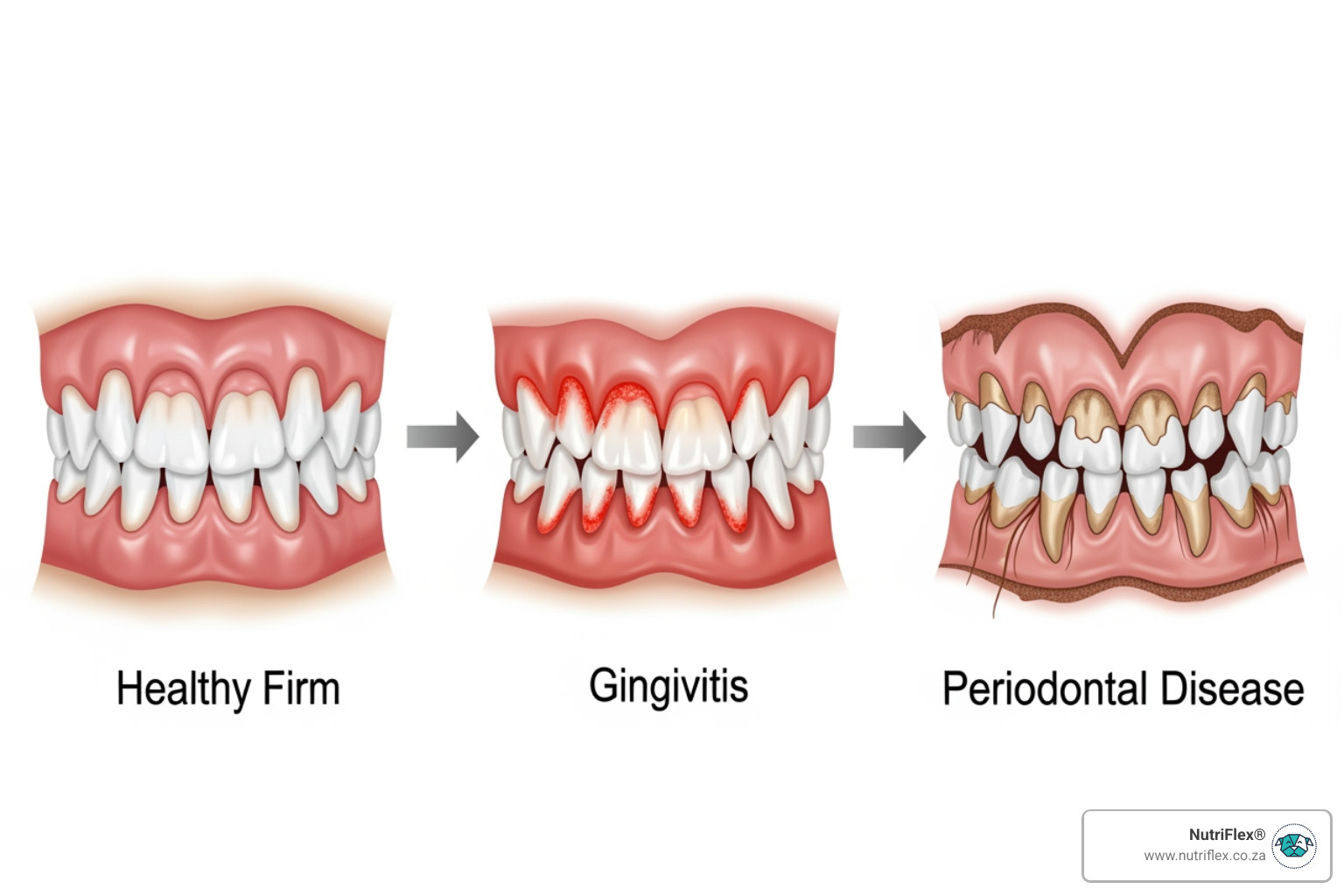 Diagram Showing Stages Of Periodontal Disease From Healthy Gums To Gingivitis And Advanced Tooth Loss - Tartar Buildup On