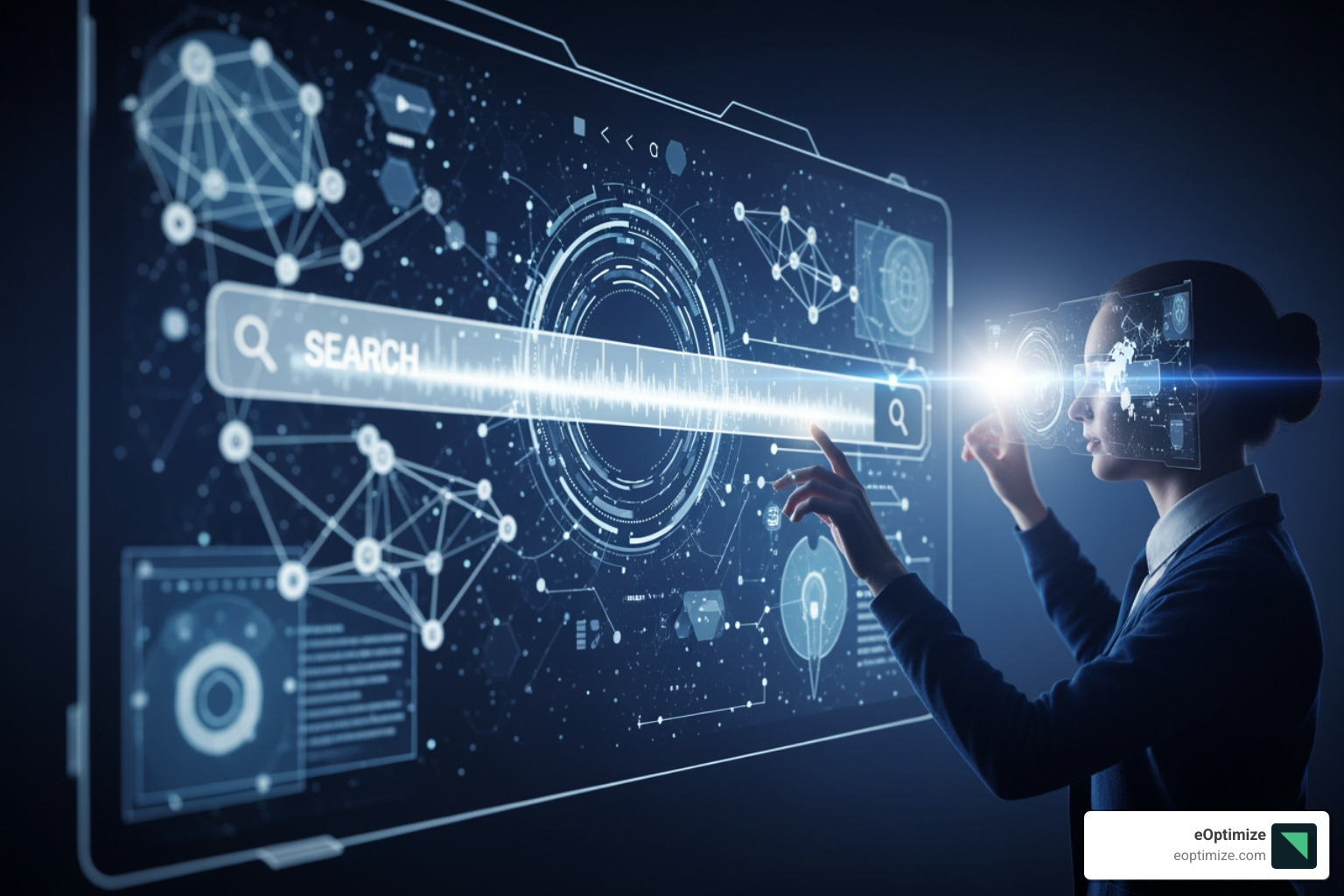 Businessman using AI for information seeking - Future of AI search