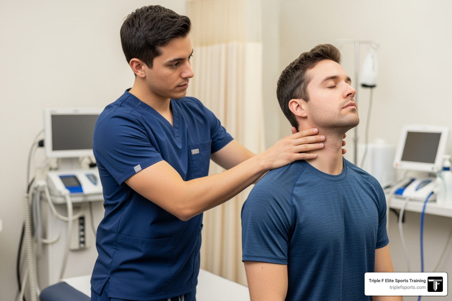 a therapist performing a neck assessment - Auto accident physical therapy a therapist performing a neck assessment - Auto accident physical therapy