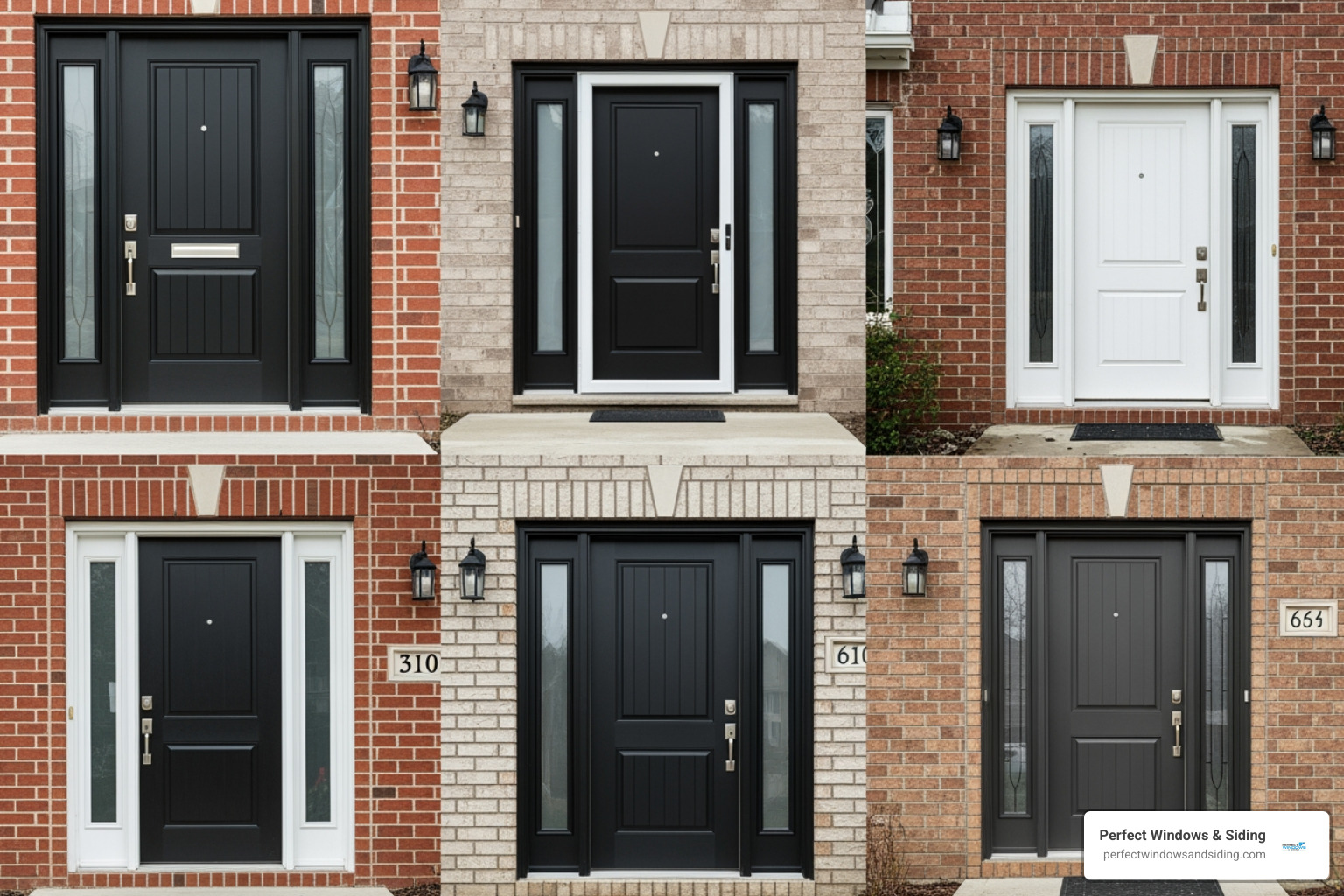 Custom steel door finishes in various RAL colors ranging from matte black to signal white - steel door with sidelights Mount