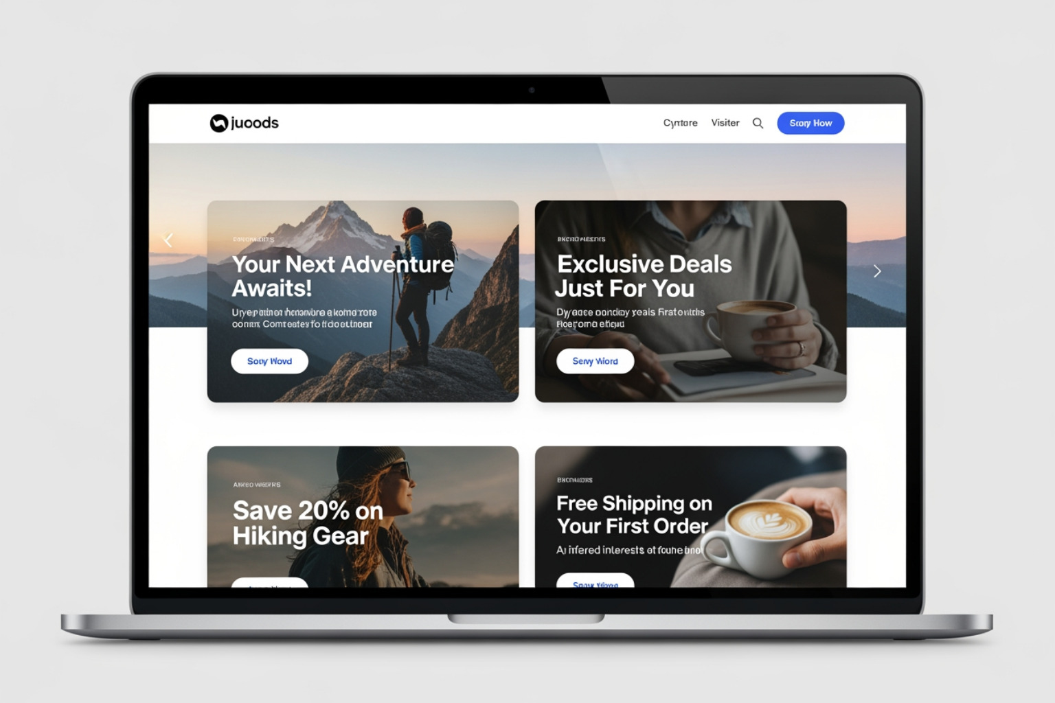 AI-driven personalized web interface showing dynamic content modules - online marketing web design
