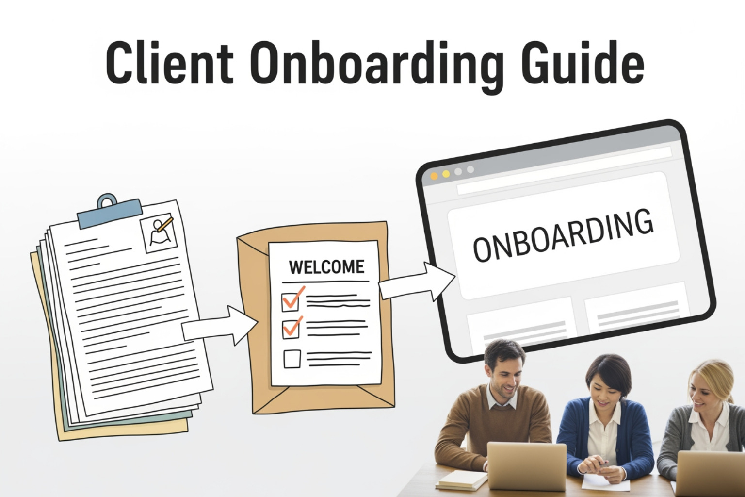 A detailed project roadmap showing the journey from discovery to project launch - client onboarding guide