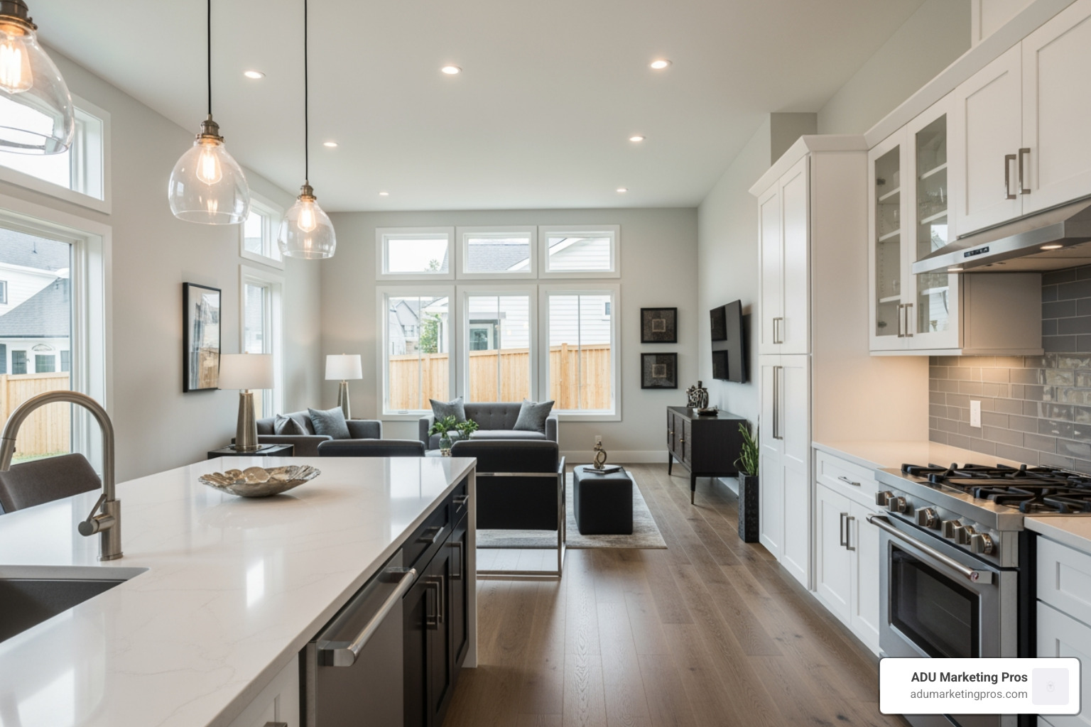 Modern interior ADU conversion with high-end finishes - menlo park adu permits