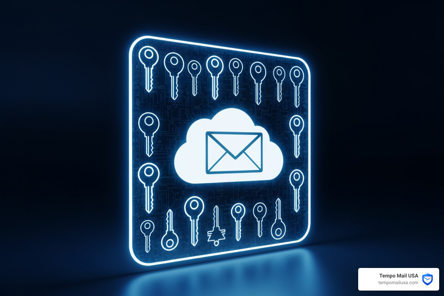 Illustration of digital encryption keys protecting a cloud inbox - best private email service 2026 Illustration of digital encryption keys protecting a cloud inbox - best private email service 2026