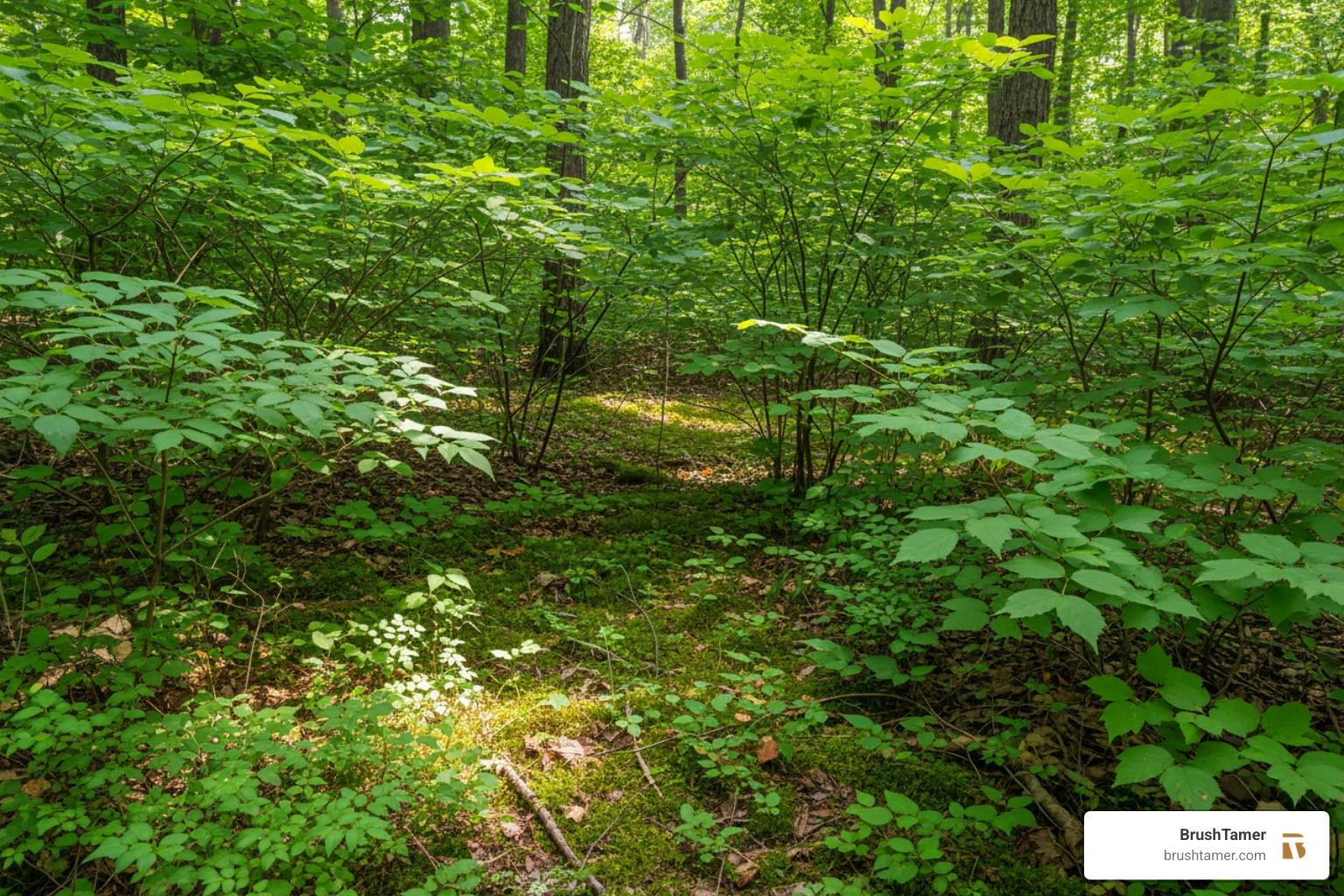 Healthy understory growth with diverse native shrubs and ground cover - bushy land