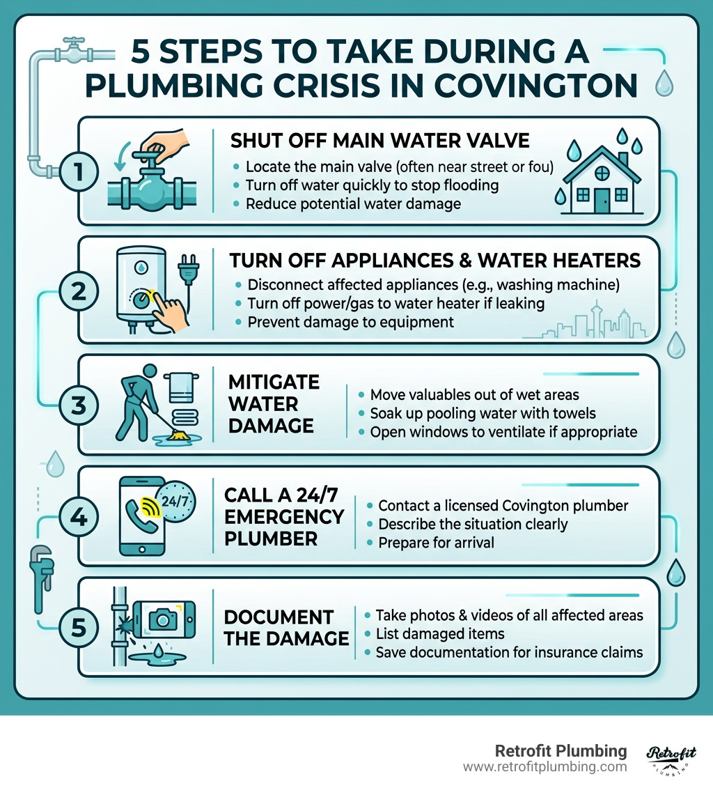 5 steps to take during a plumbing crisis in Covington infographic - 24/7 emergency plumber in covington infographic 5 steps to take during a plumbing crisis in Covington infographic - 24/7 emergency plumber in covington infographic