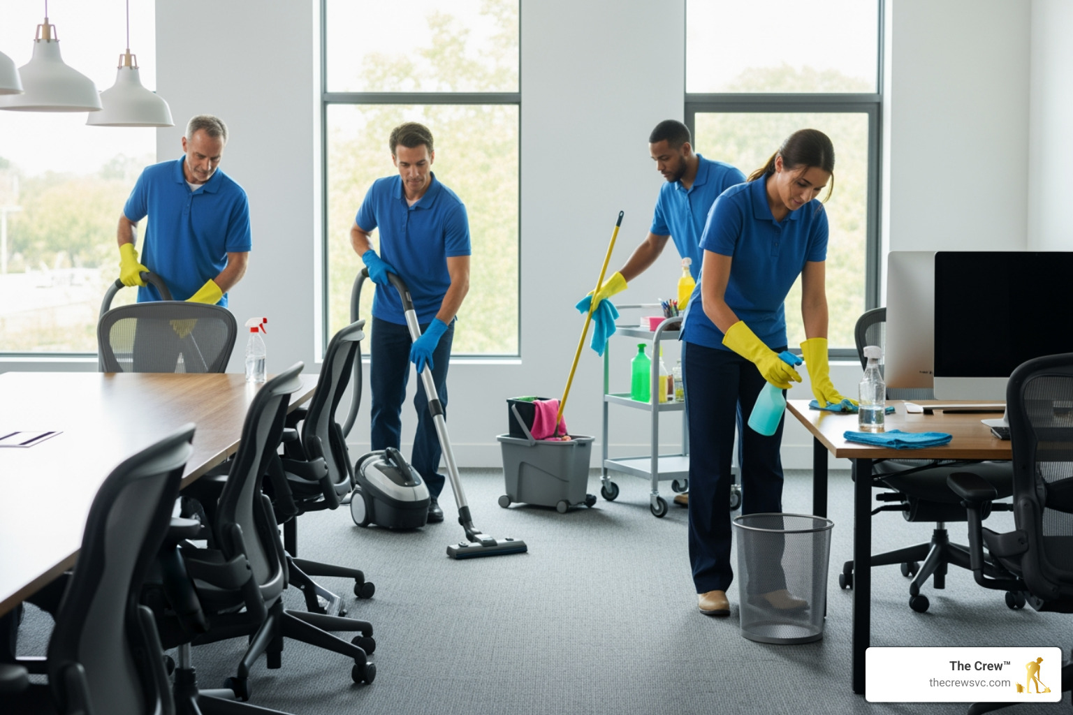 Professional cleaning checklist showing categorized tasks for different office zones - office cleaning