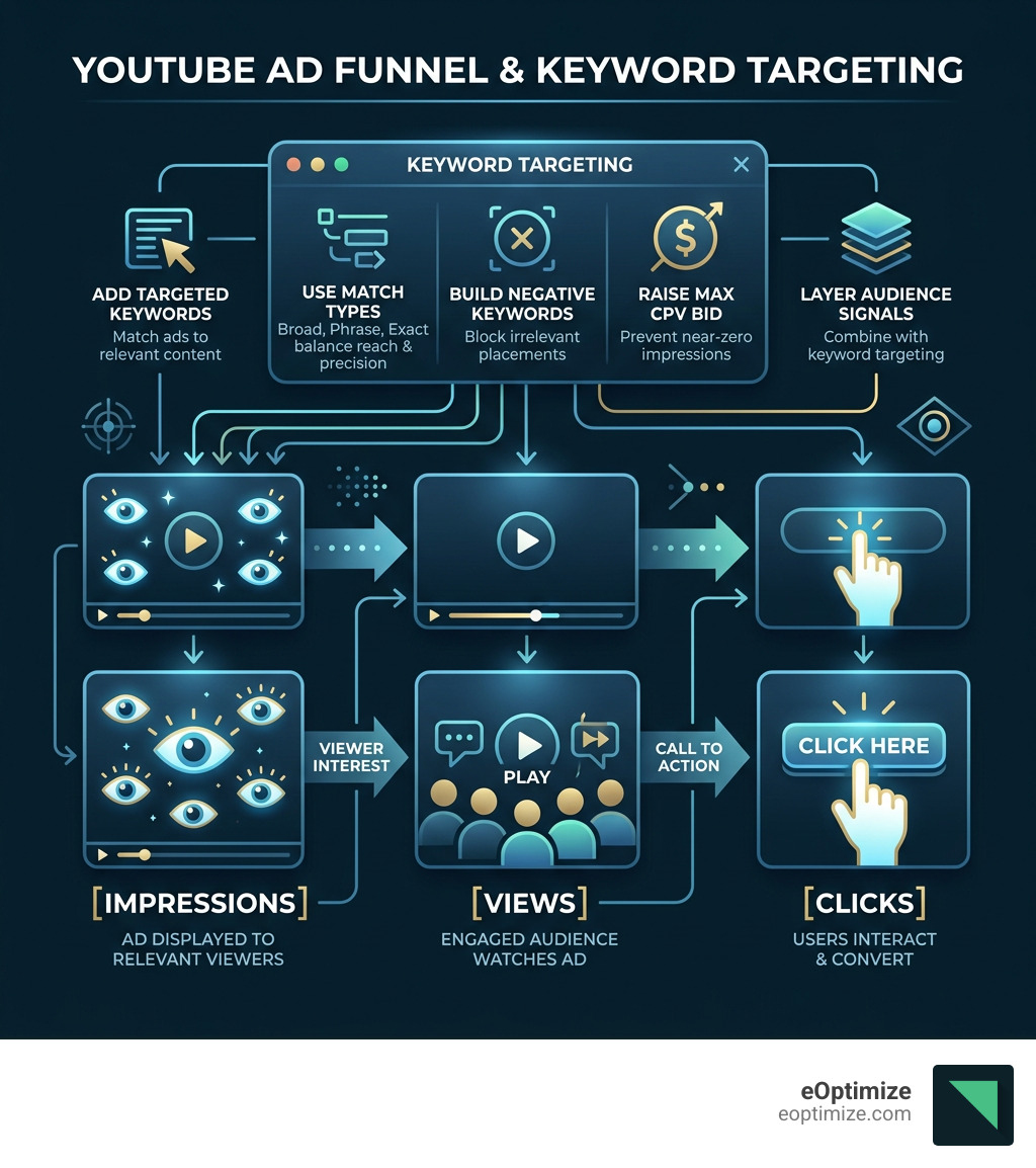 How YouTube impressions, views, and clicks relate to keyword targeting in ad campaigns - youtube impressions keyword