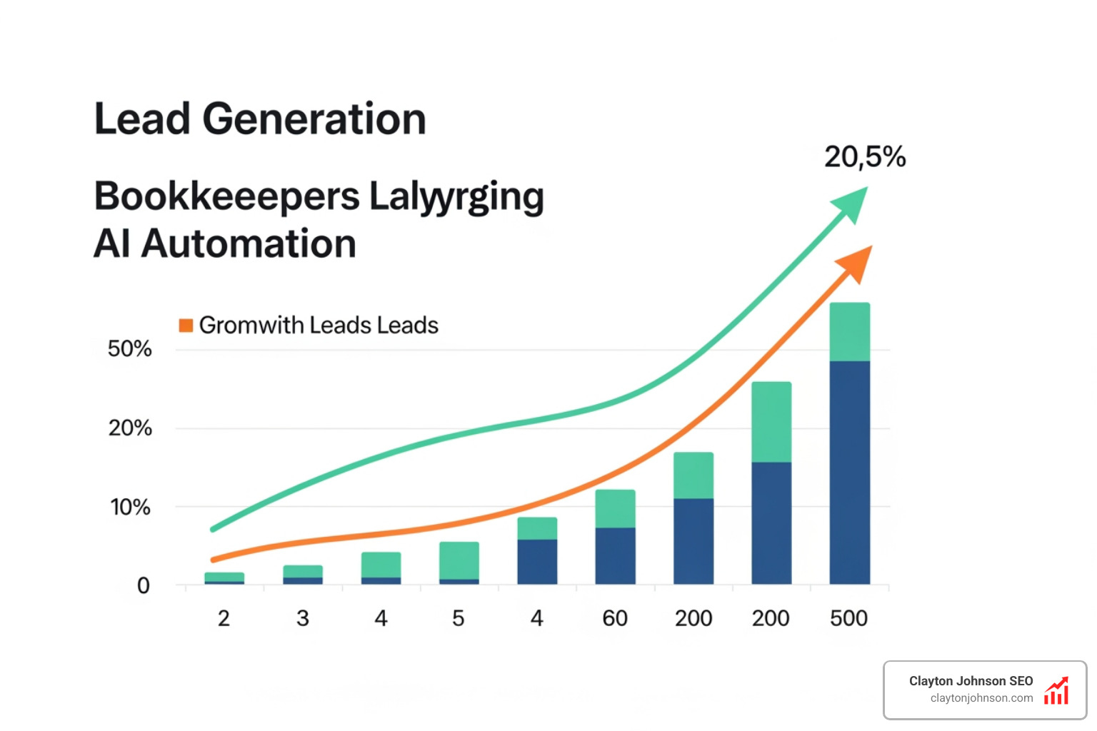 growth chart showing lead generation for bookkeepers using AI automation - ai marketing for bookkeepers companies