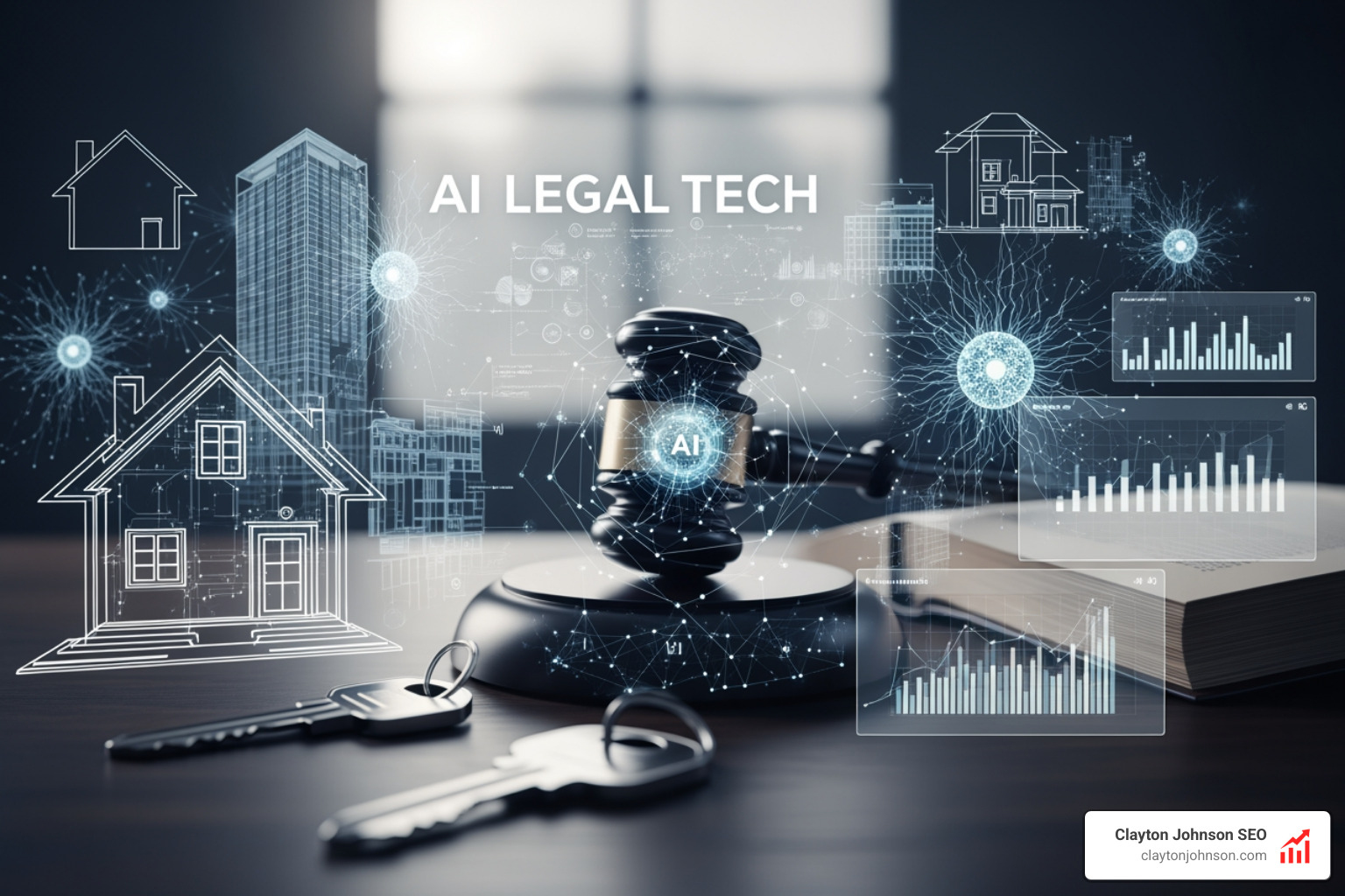 Modern real estate law office utilizing AI-powered dashboards for client acquisition and case management - ai marketing for