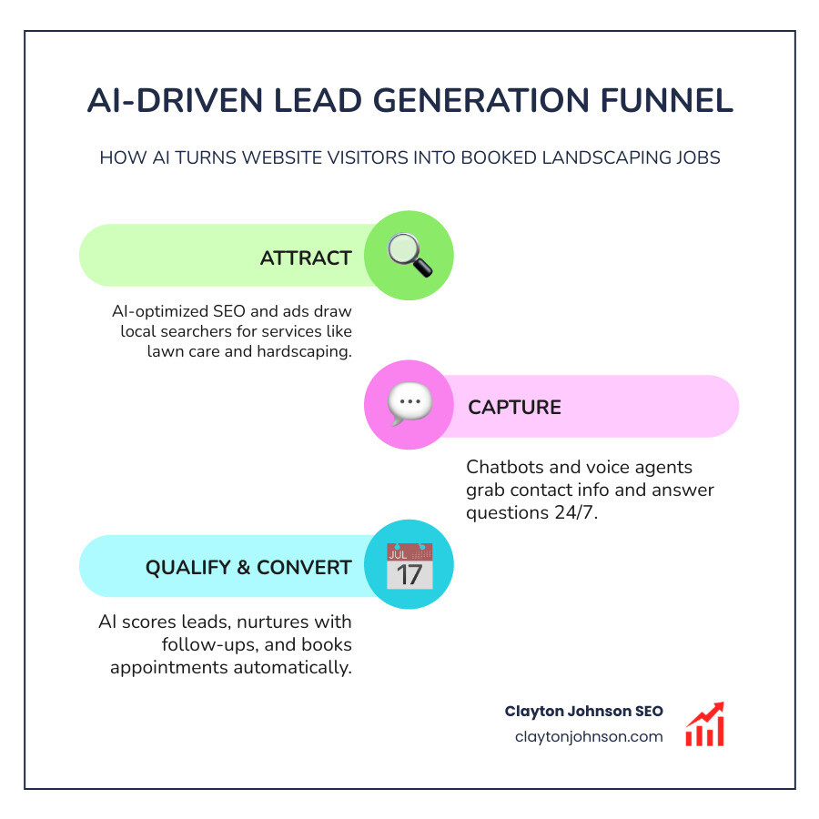 AI-driven lead generation funnel for landscaping companies showing attract, capture, qualify, and convert stages - ai AI-driven lead generation funnel for landscaping companies showing attract, capture, qualify, and convert stages - ai