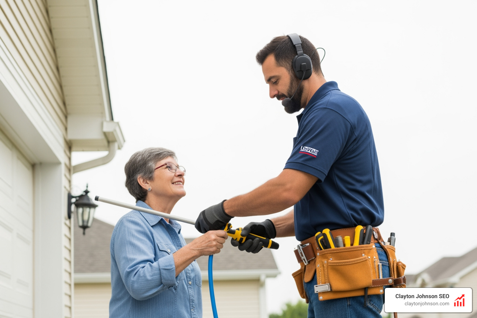 Service professional performing work on-site - Local SEO for service businesses