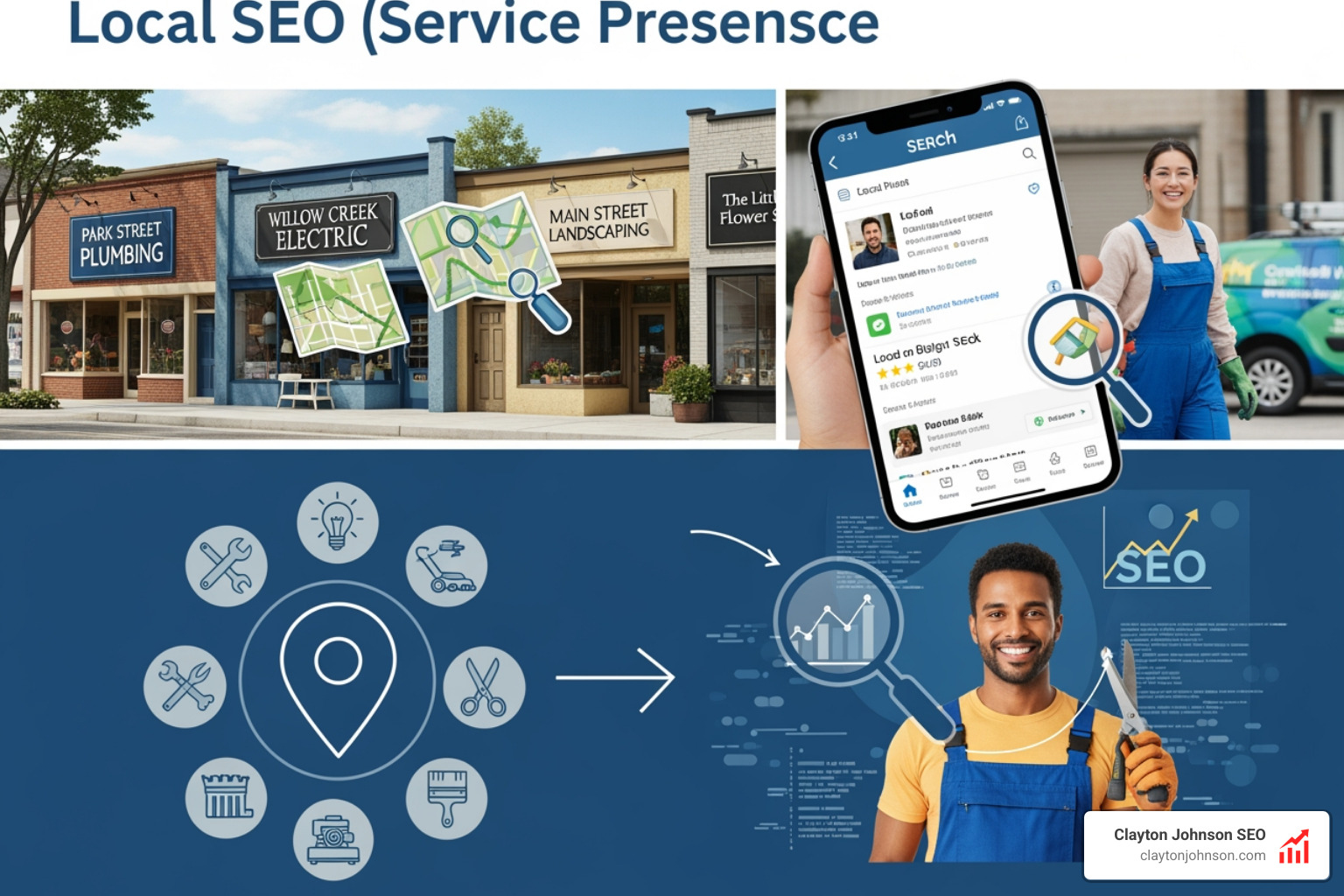 Mobile search results for a local service professional - Local SEO for service businesses