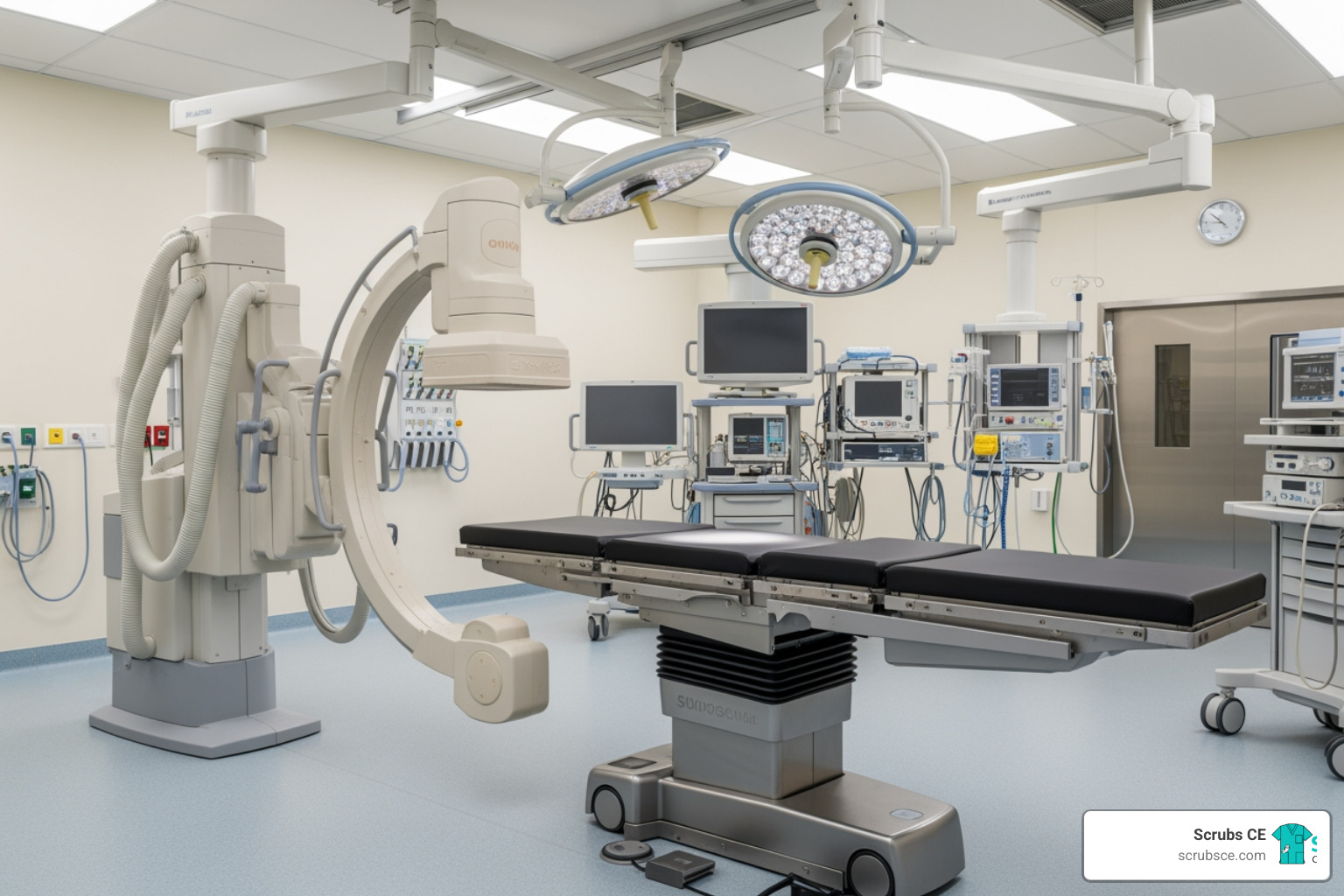 C-arm fluoroscopy system in a surgical suite used for real-time Radiology imaging - California fluoroscopy CE C-arm fluoroscopy system in a surgical suite used for real-time Radiology imaging - California fluoroscopy CE