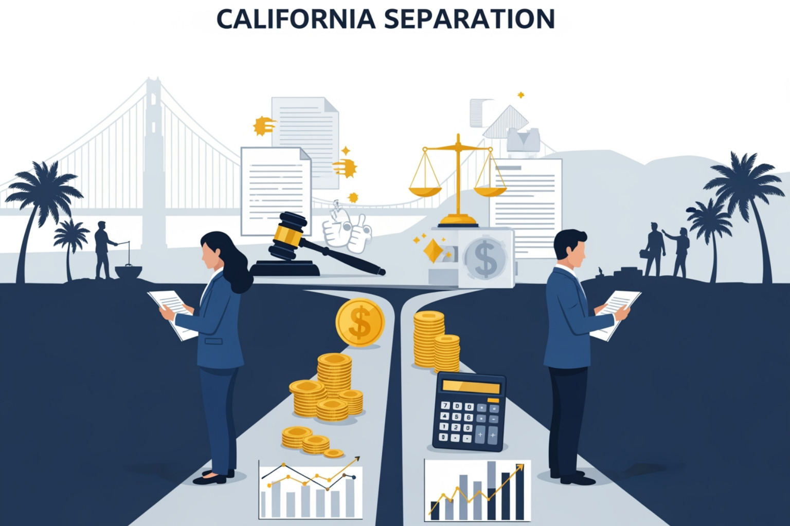 A couple in Orange County discussing their legal options for separation - california legal separation process