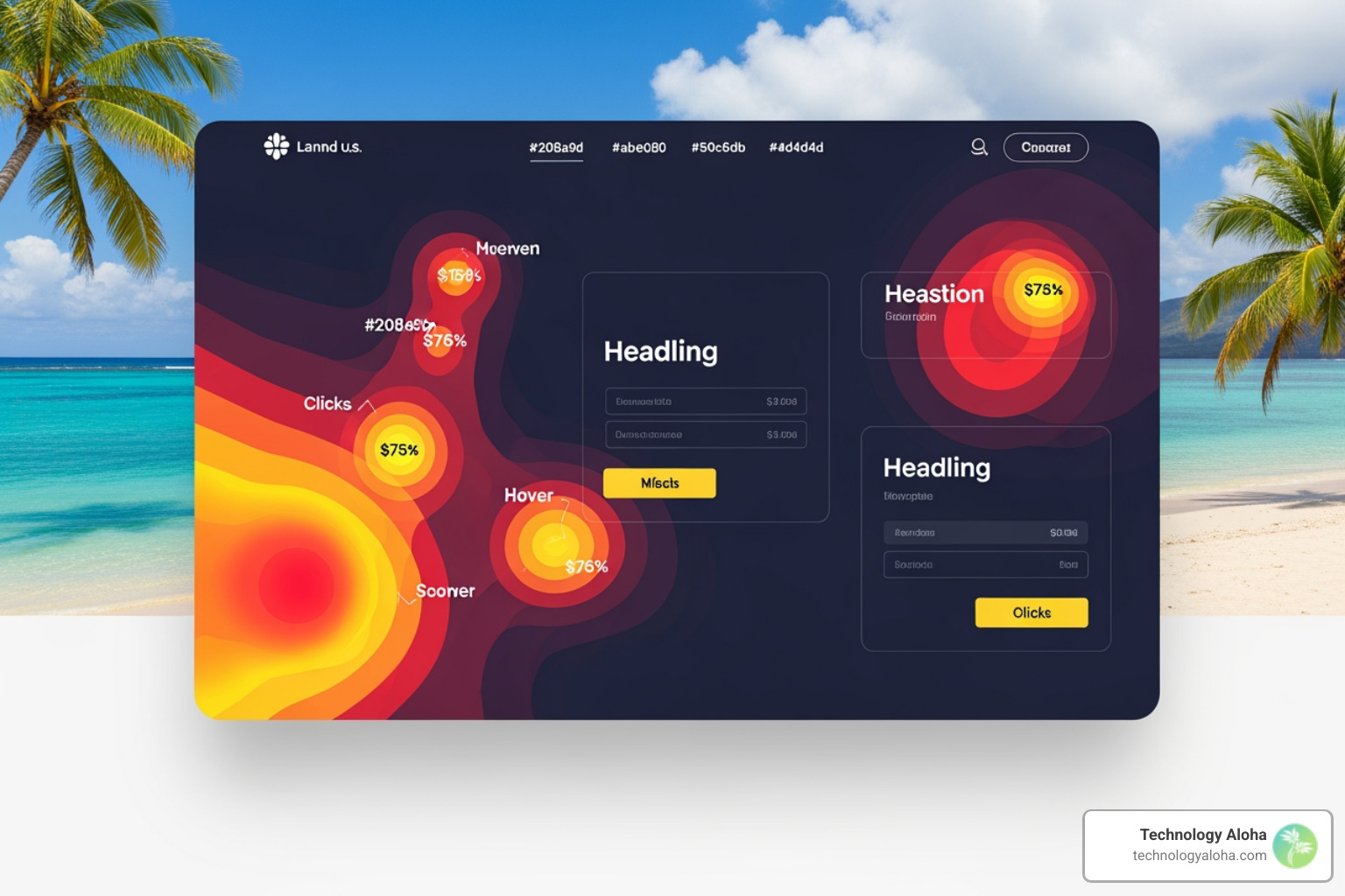 Heat-map analysis showing user interaction hotspots on a landing page - conversion rate optimization agency
