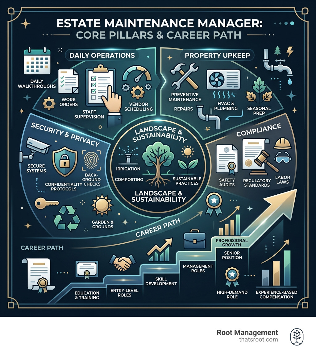 Estate maintenance manager lifecycle: operations, compliance, landscape, security, and career path - estate maintenance