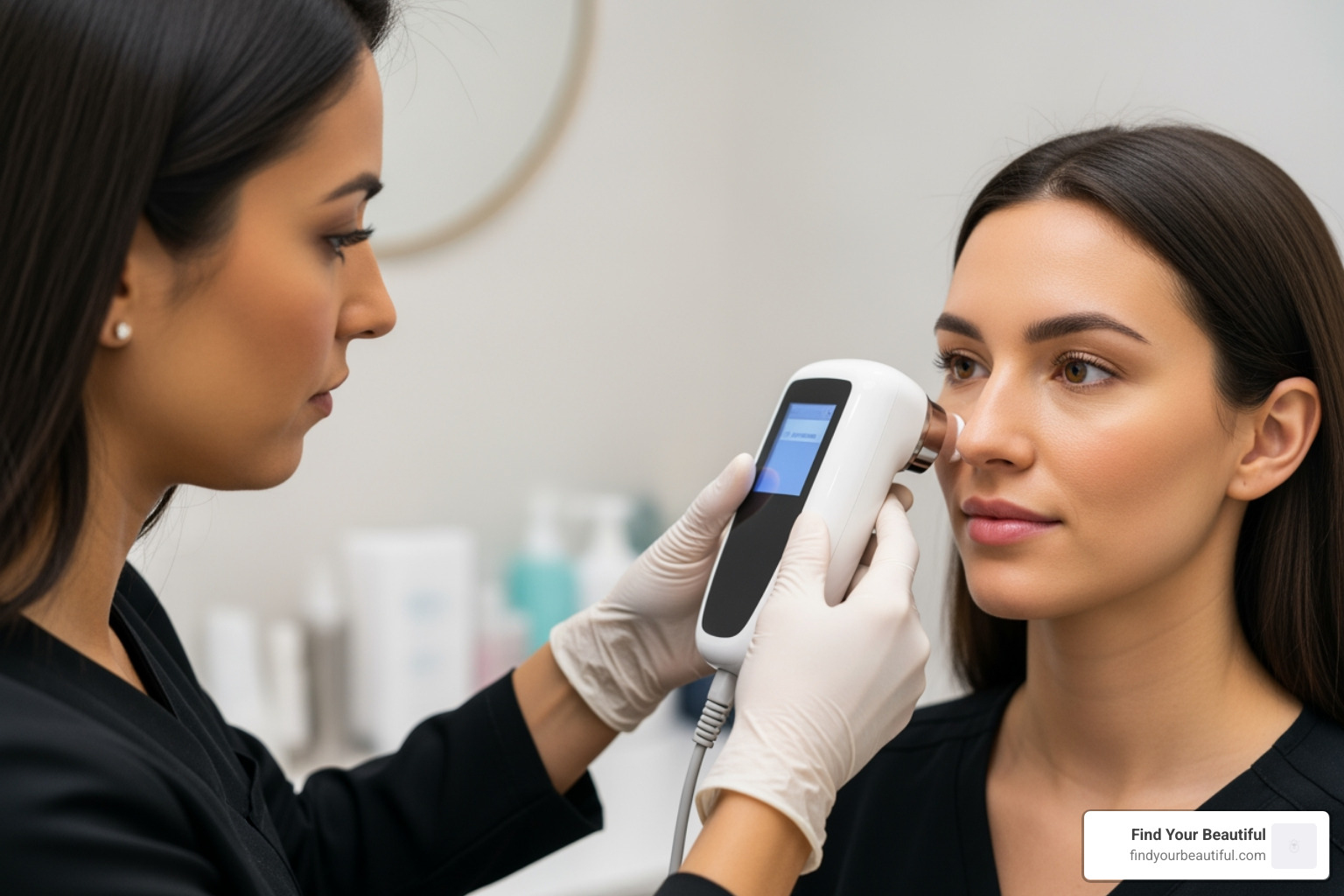 client receiving a professional skin consultation and analysis - Facials - Long-Tail/CTR client receiving a professional skin consultation and analysis - Facials - Long-Tail/CTR