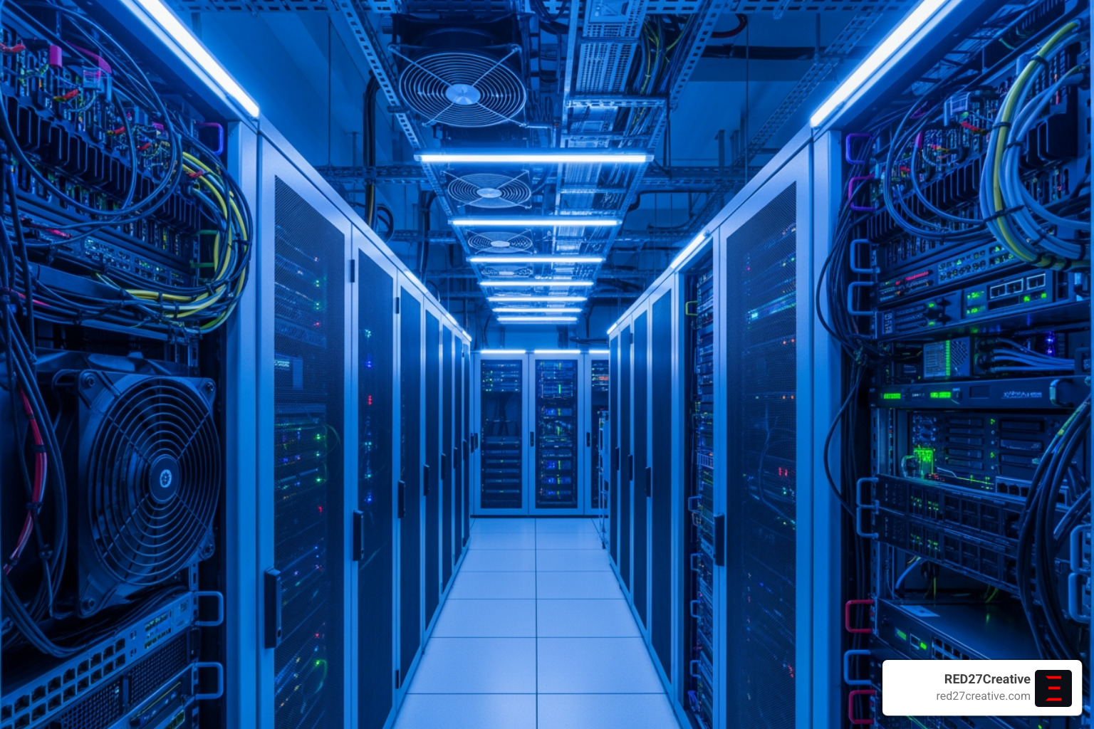 A high-tech secure server room representing professional dedicated hosting services - Website speed optimization Naperville A high-tech secure server room representing professional dedicated hosting services - Website speed optimization Naperville