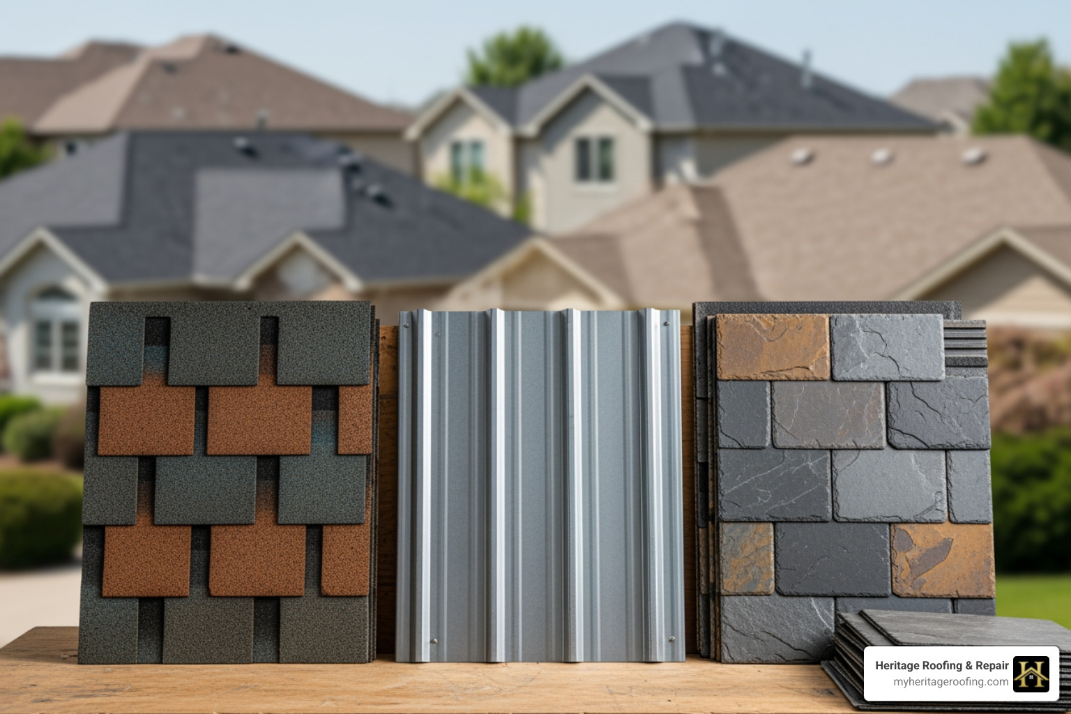 Comparison of different roofing materials including asphalt shingles and metal panels - roof replacement quotes Comparison of different roofing materials including asphalt shingles and metal panels - roof replacement quotes