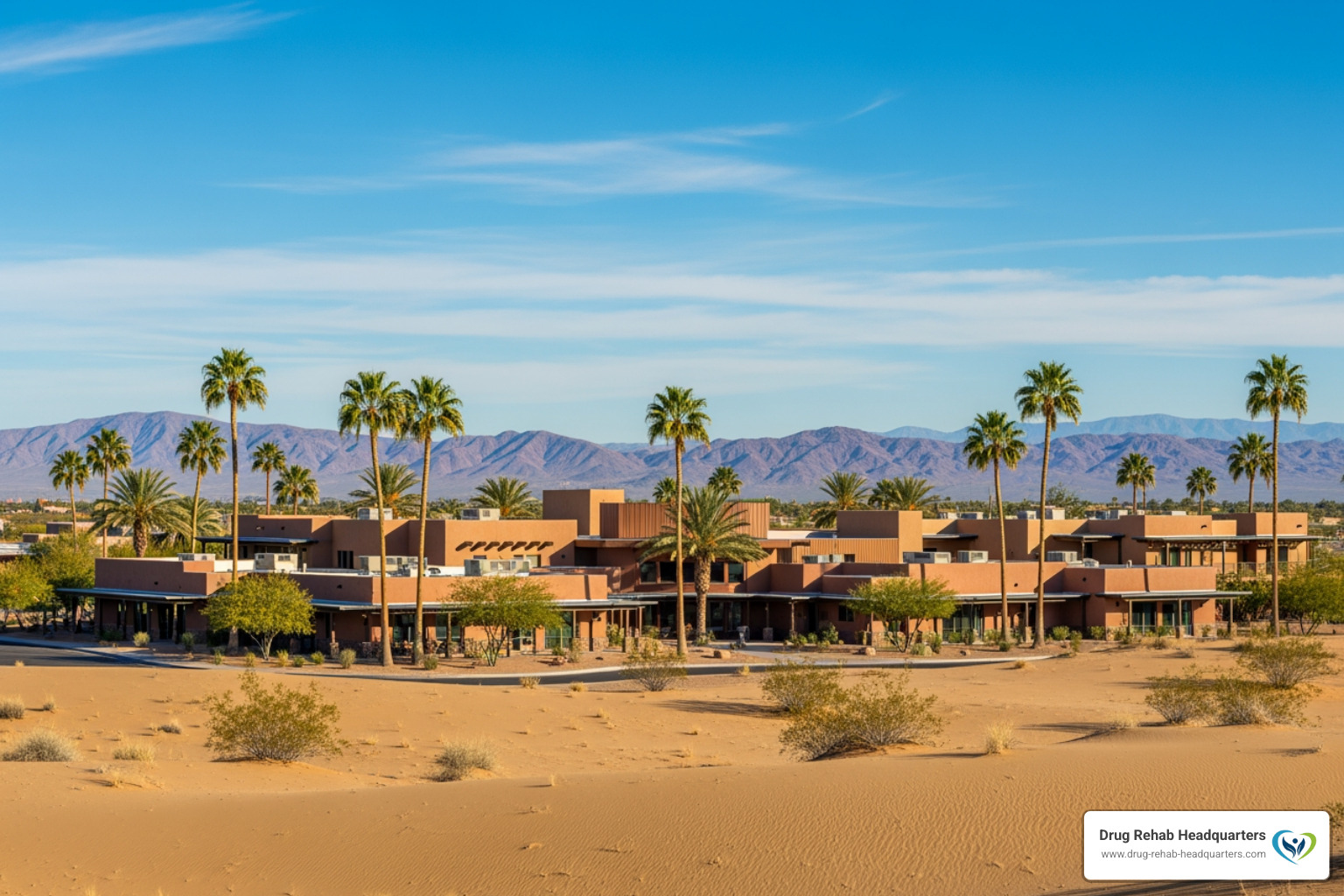 Modern residential drug treatment facility in the Arizona desert - heroin rehab centers in arizona