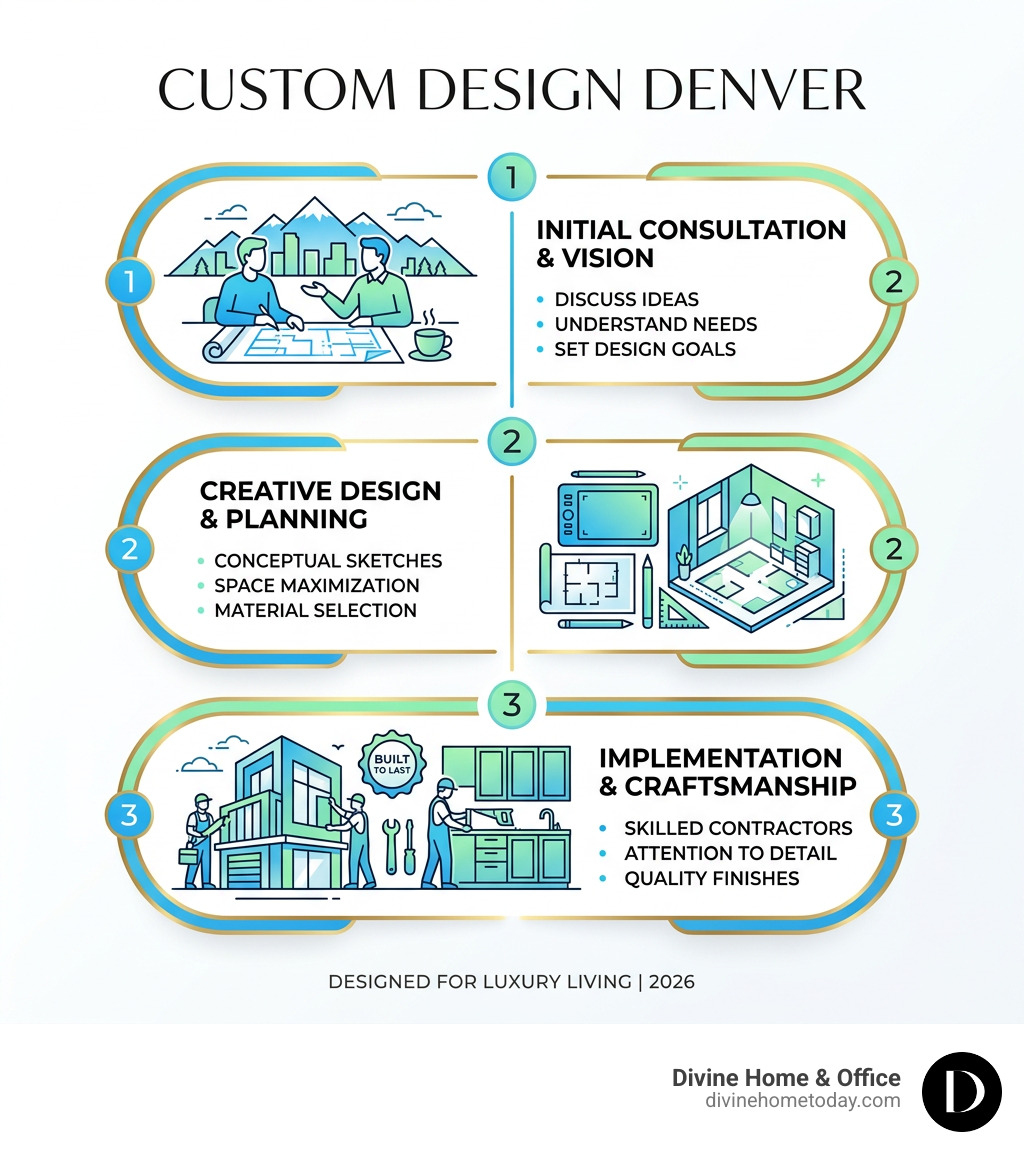 Comparison of custom vs mass-produced cabinetry infographic - Custom design Denver infographic Comparison of custom vs mass-produced cabinetry infographic - Custom design Denver infographic