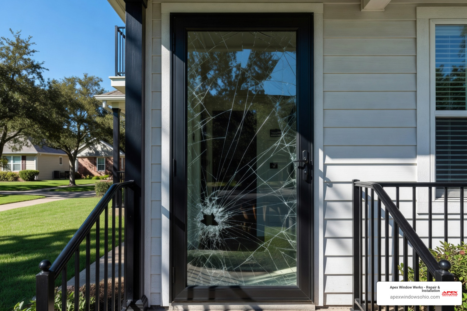 Broken glass panel Broken glass panel